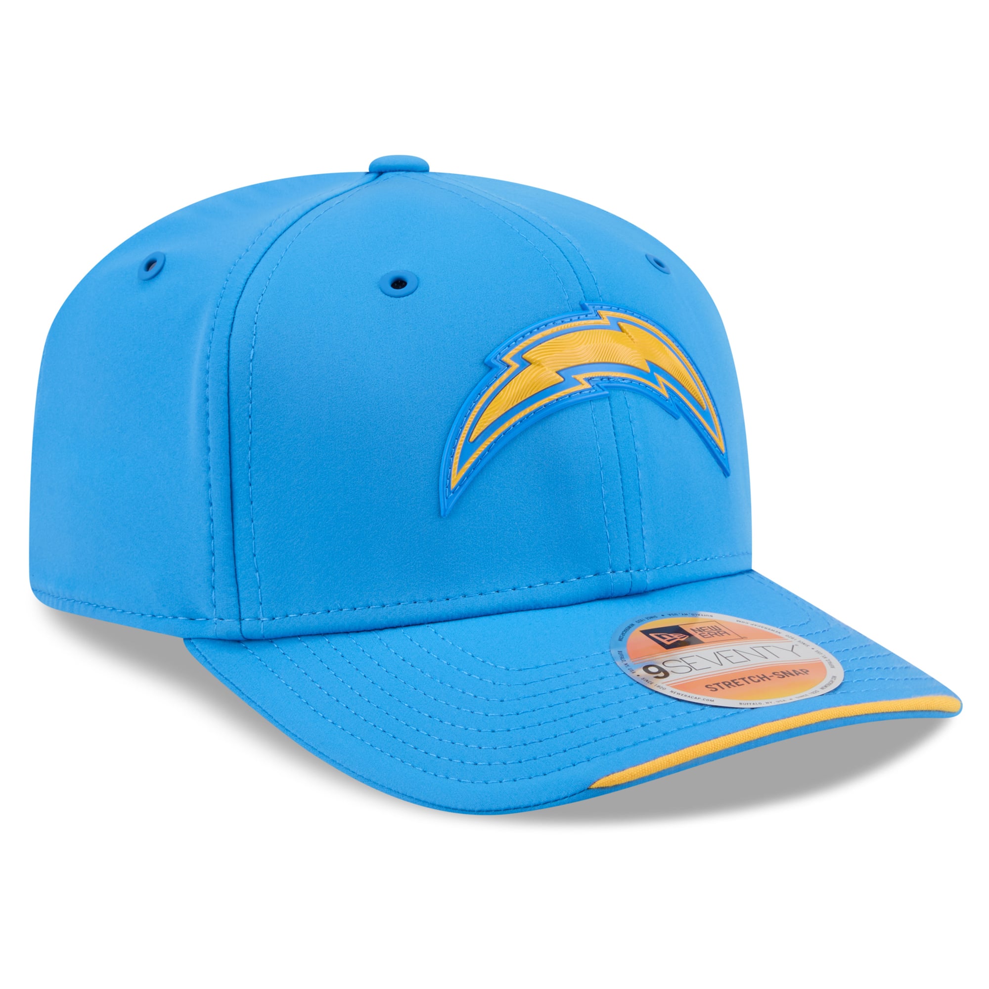 Casquette ajustable New Era bleu poudré Los Angeles Chargers 2026 Sideline 9SEVENTY pour homme
