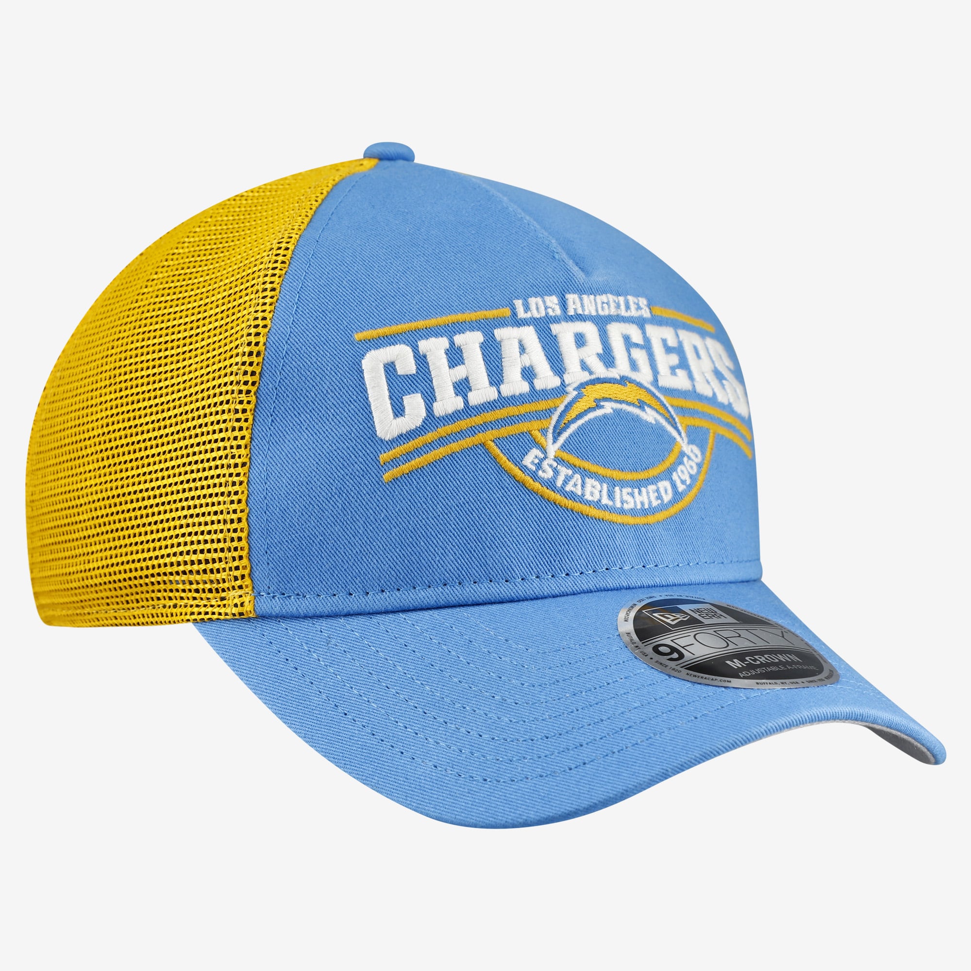 Casquette ajustable New Era 9FORTY A-Frame bleu poudré pour homme, Los Angeles Chargers