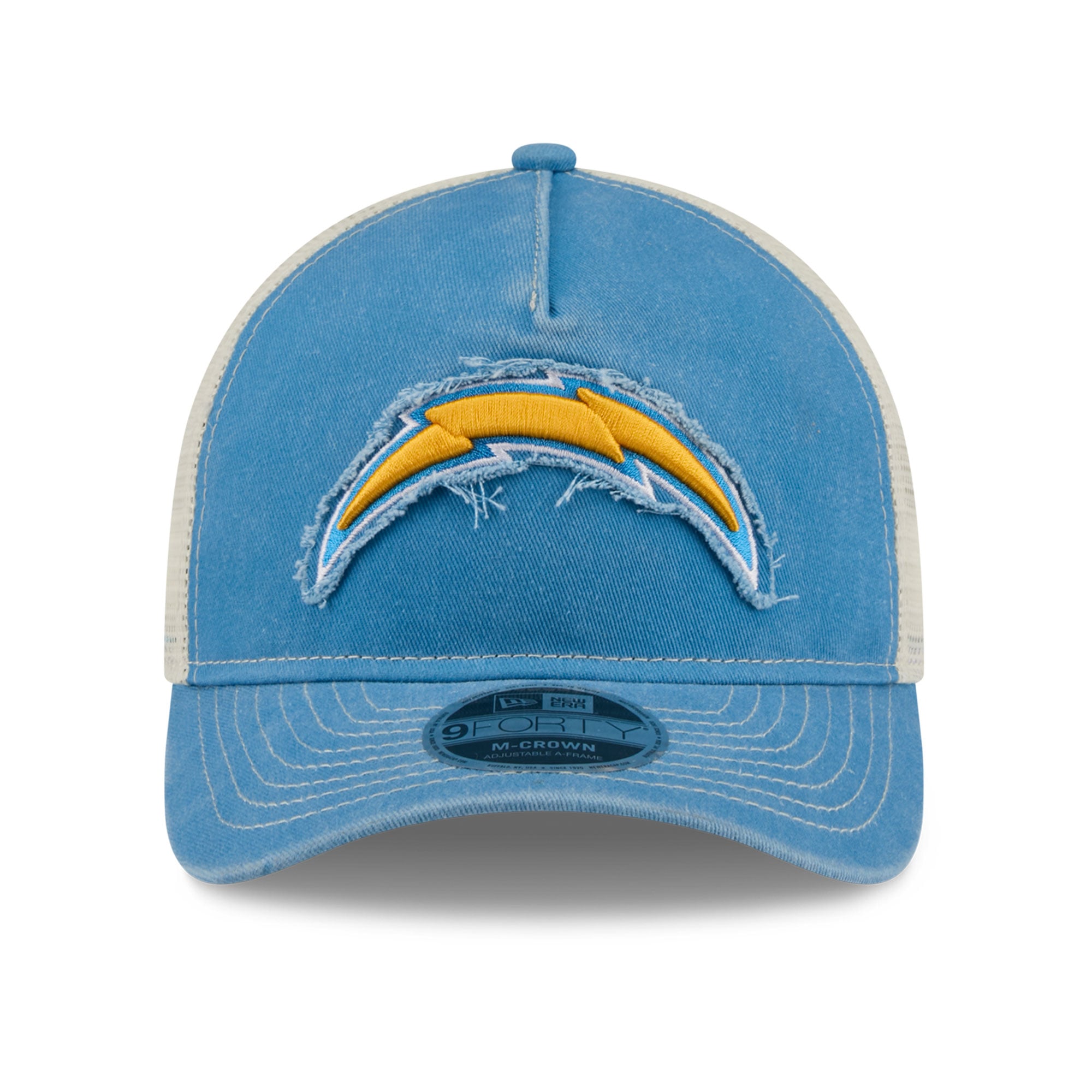 Casquette trucker ajustable New Era 9FORTY bleu poudré pour homme, fan des Chargers de Los Angeles.