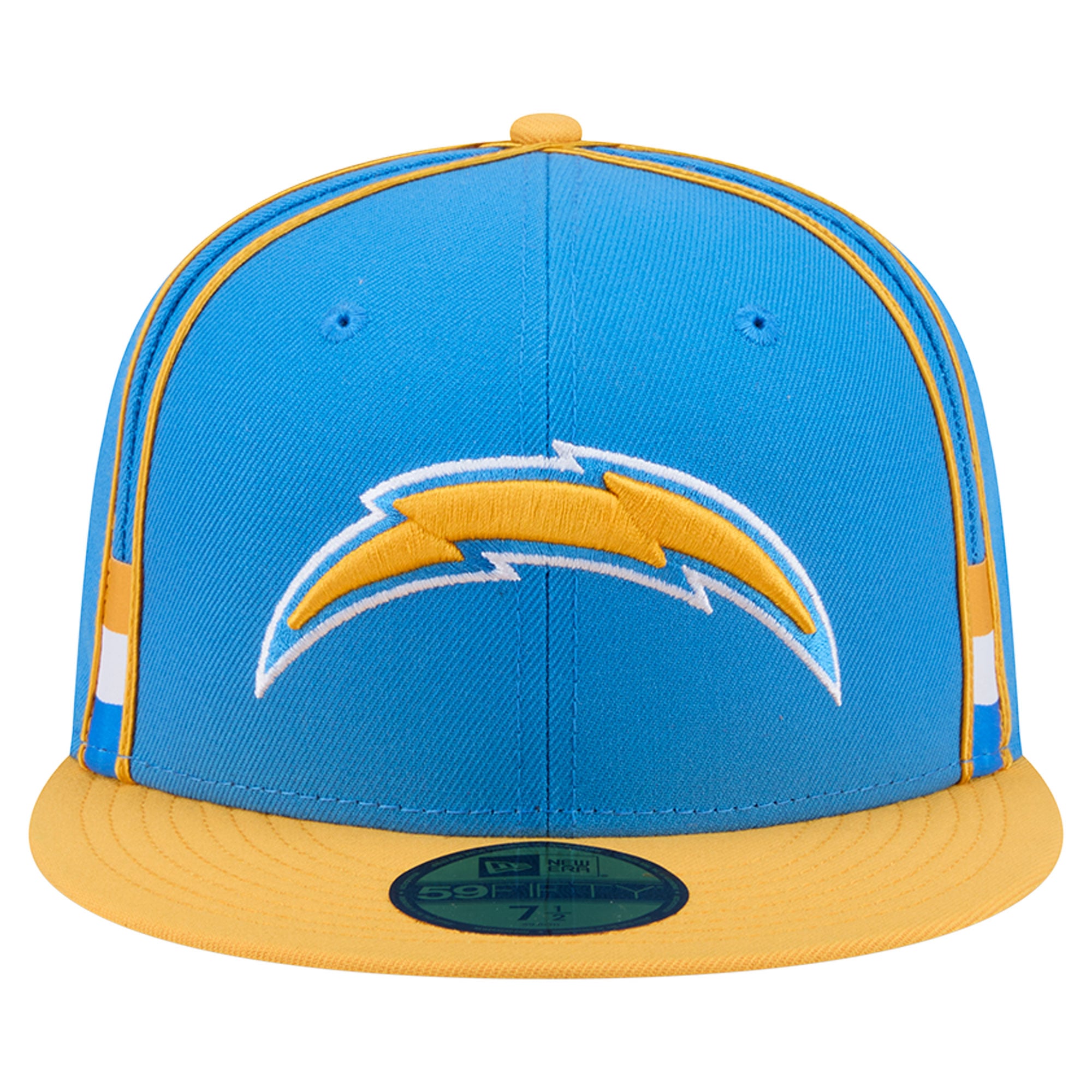 Men's New Era Powder Blue Los Angeles Chargers Soutache 59FIFTY Fitted Hat