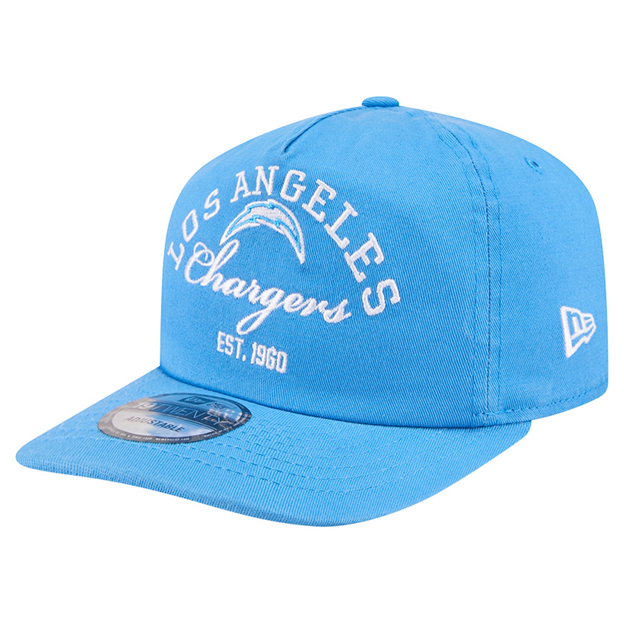 Casquette ajustable New Era bleu poudré Los Angeles Chargers Stacked 19TWENTY pour homme
