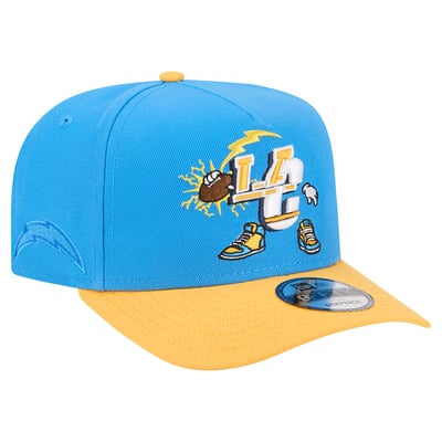 Los Angeles Chargers New Era Cartoon A-Frame 9FIFTY Snapback - Powder Blue/Gold