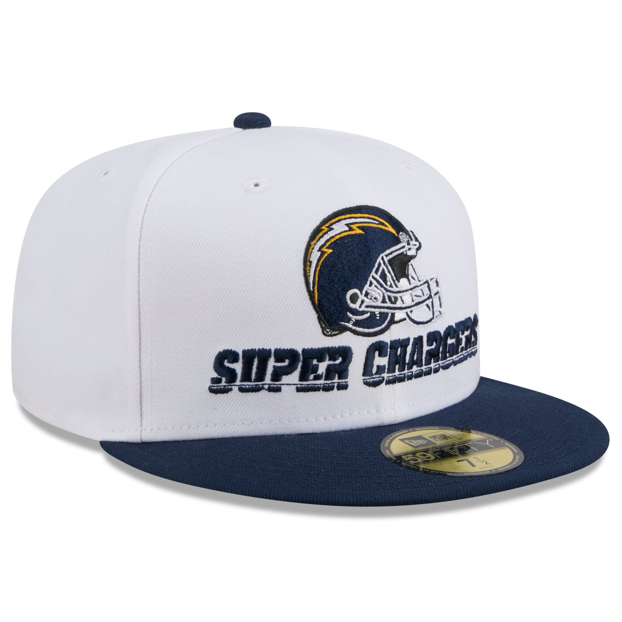 Casquette ajustée New Era 59FIFTY pour homme, Los Angeles Chargers, blanc/bleu marine