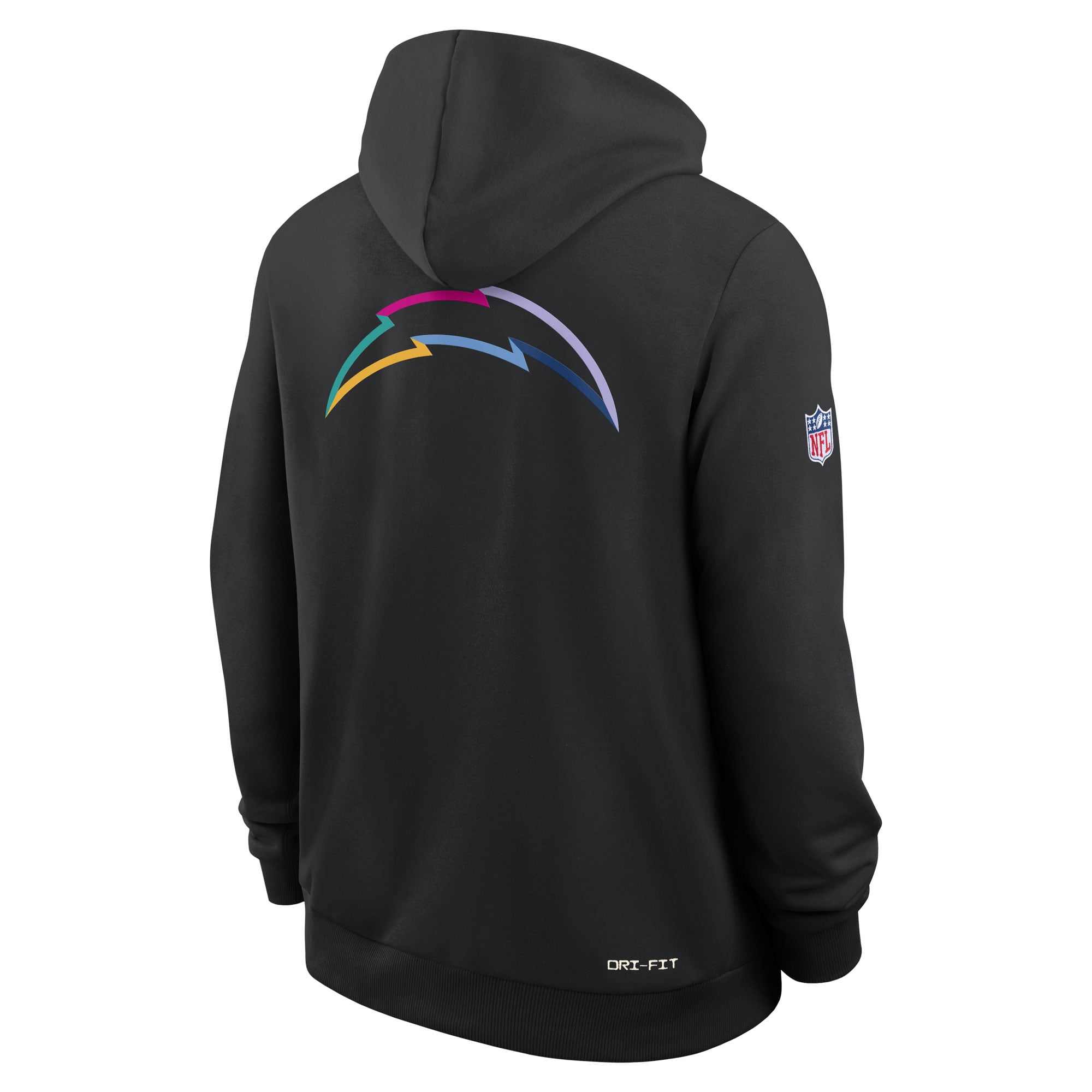 Sweat à capuche Nike noir Los Angeles Chargers NFL Crucial Catch 2025 pour homme, édition Standard Issue Dri-FIT