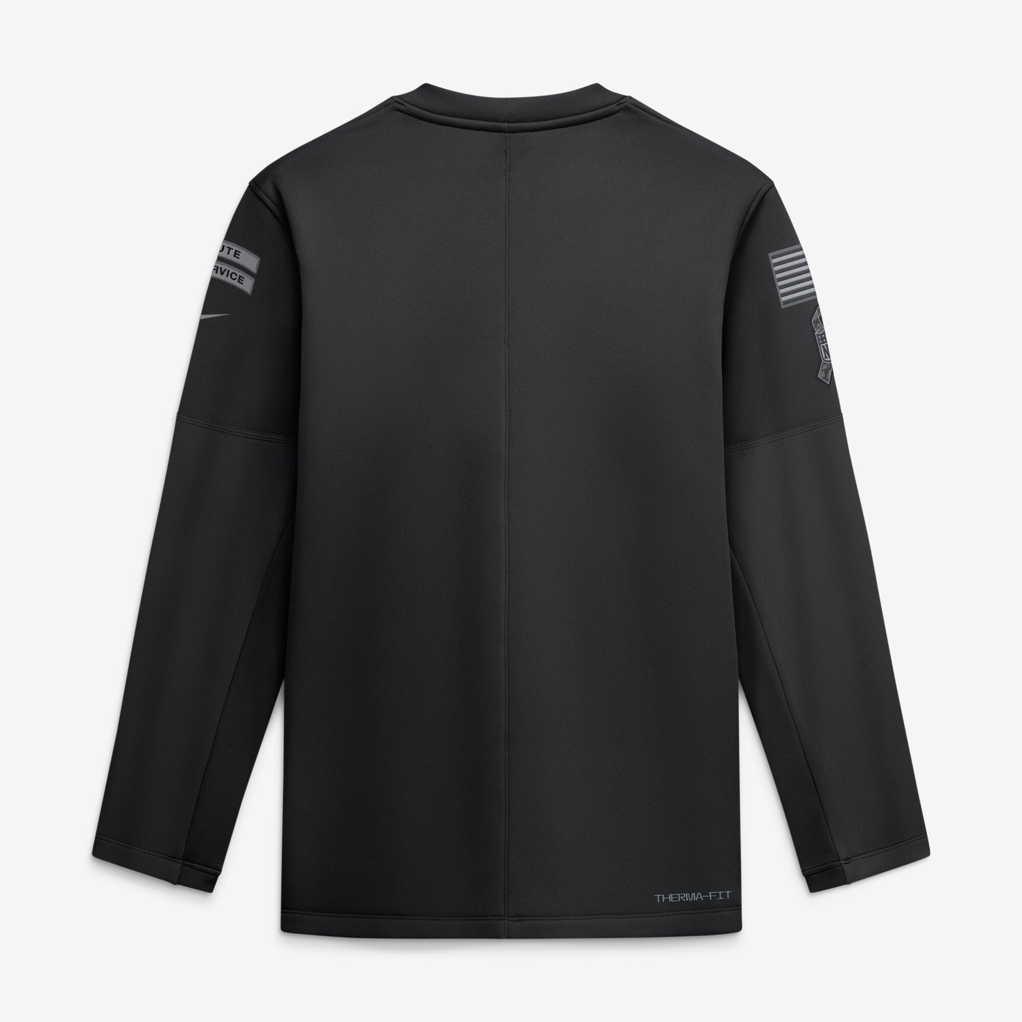 Sweat-shirt Nike noir pour homme Los Angeles Chargers 2026 Salute to Service Sideline Coaches à col rond et coupe Therma-FIT