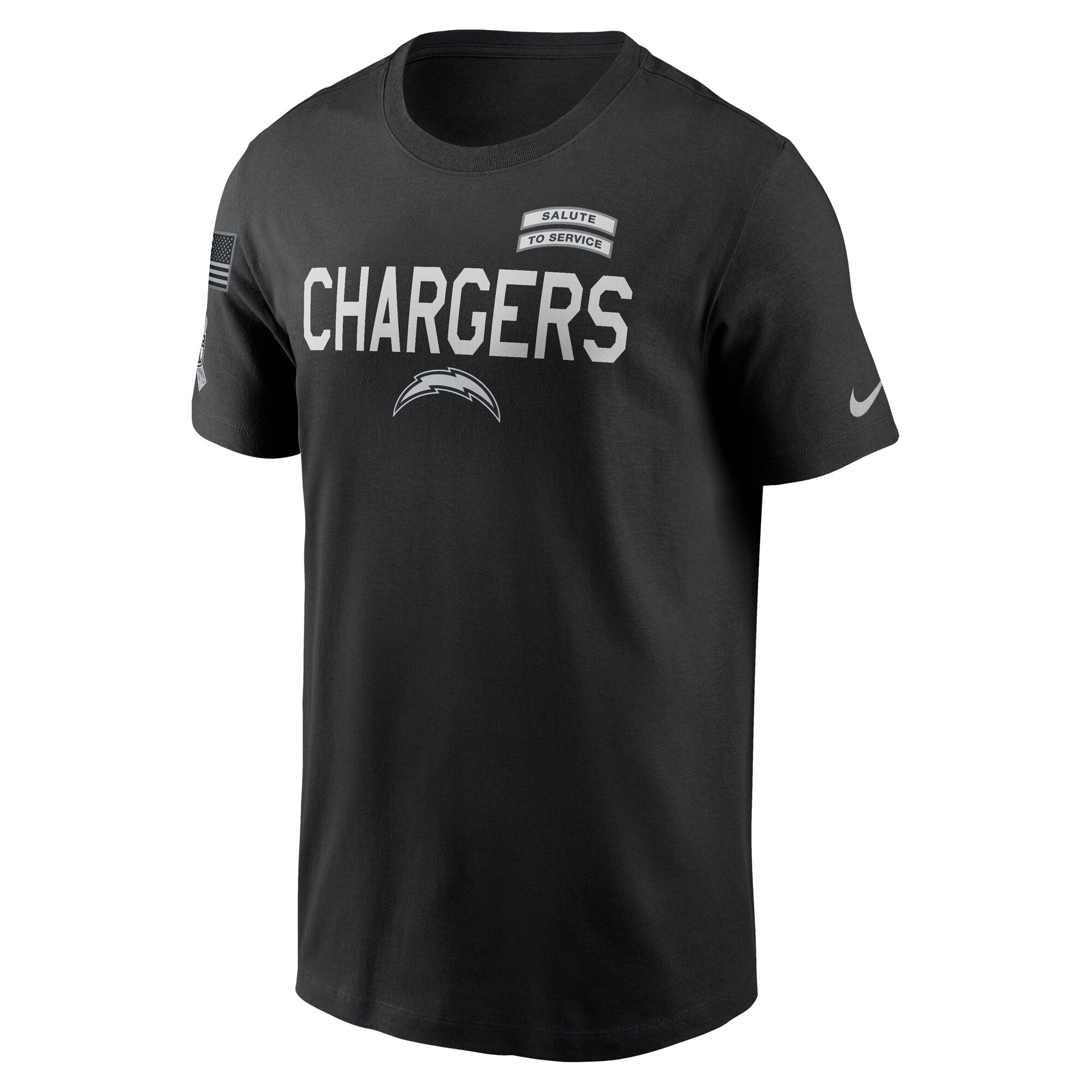T-shirt Nike noir pour homme Los Angeles Chargers 2026 Salute to Service Sideline Dri-FIT