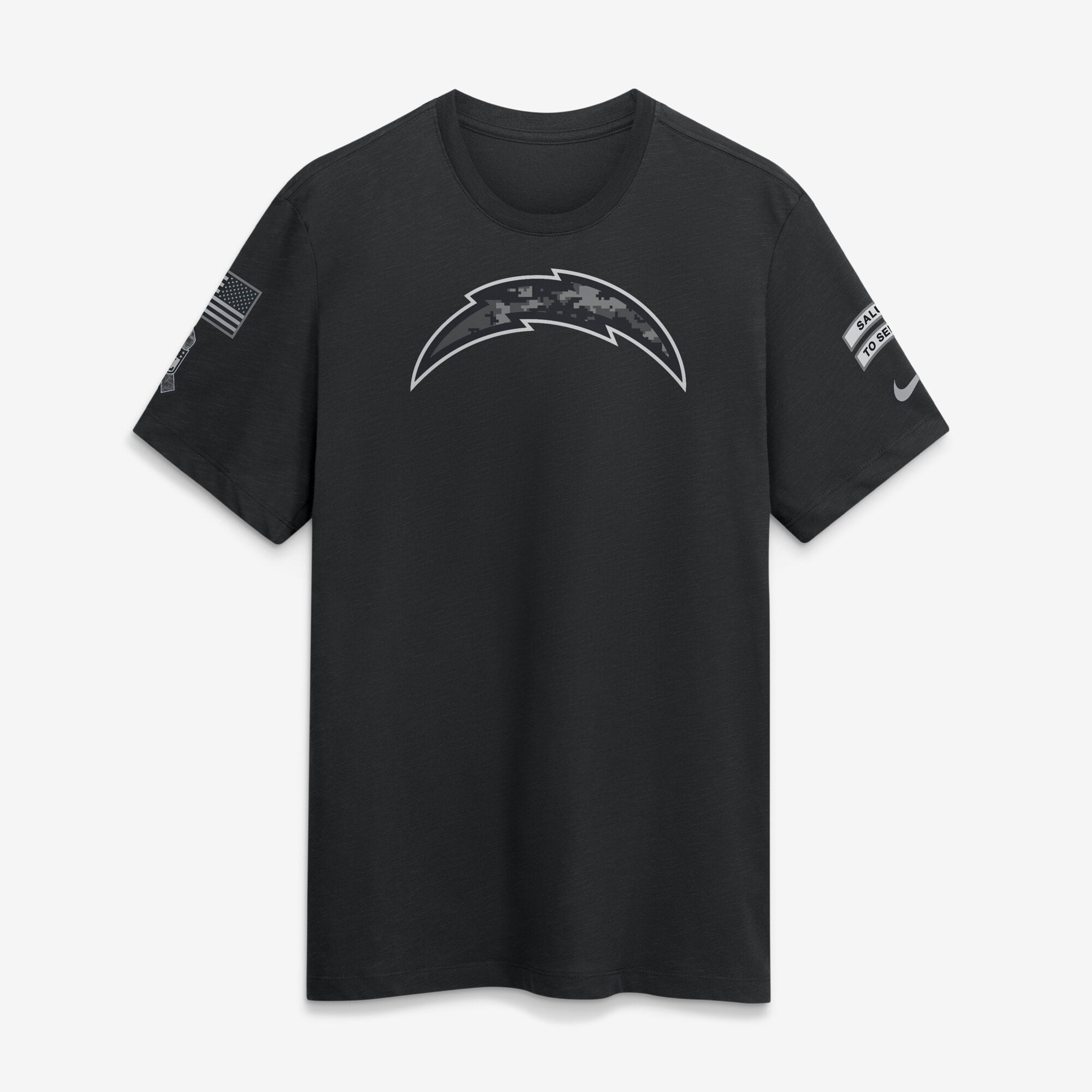 T-shirt Nike noir pour homme Los Angeles Chargers 2026 Salute to Service