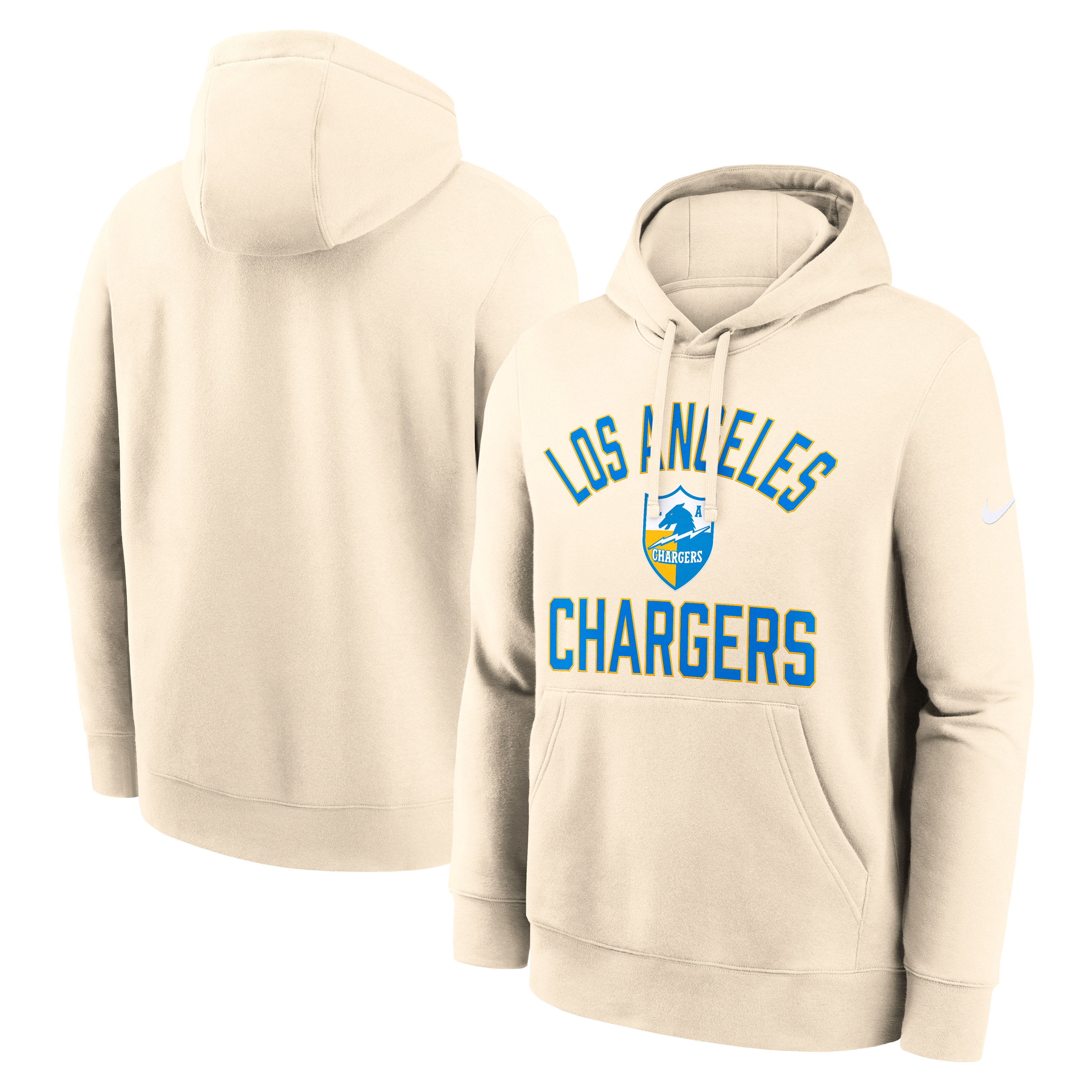 Sweat à capuche Nike crème Los Angeles Chargers Vintage Club pour homme
