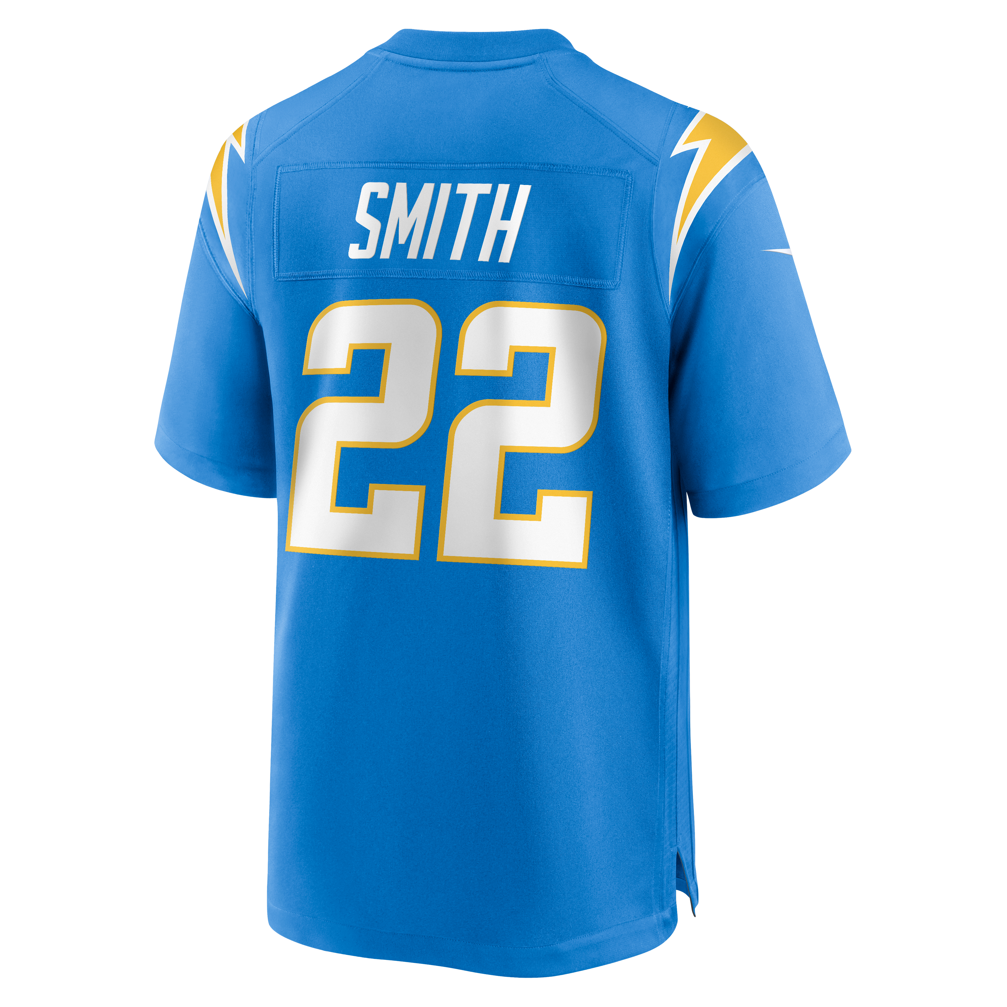 Maillot de match Nike Genesis Smith bleu poudre pour homme, Los Angeles Chargers