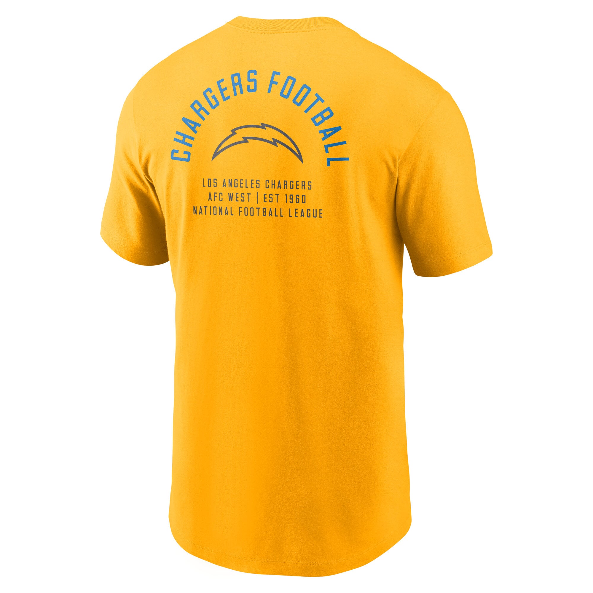 T-shirt Nike doré pour homme, logo divisé des Los Angeles Chargers