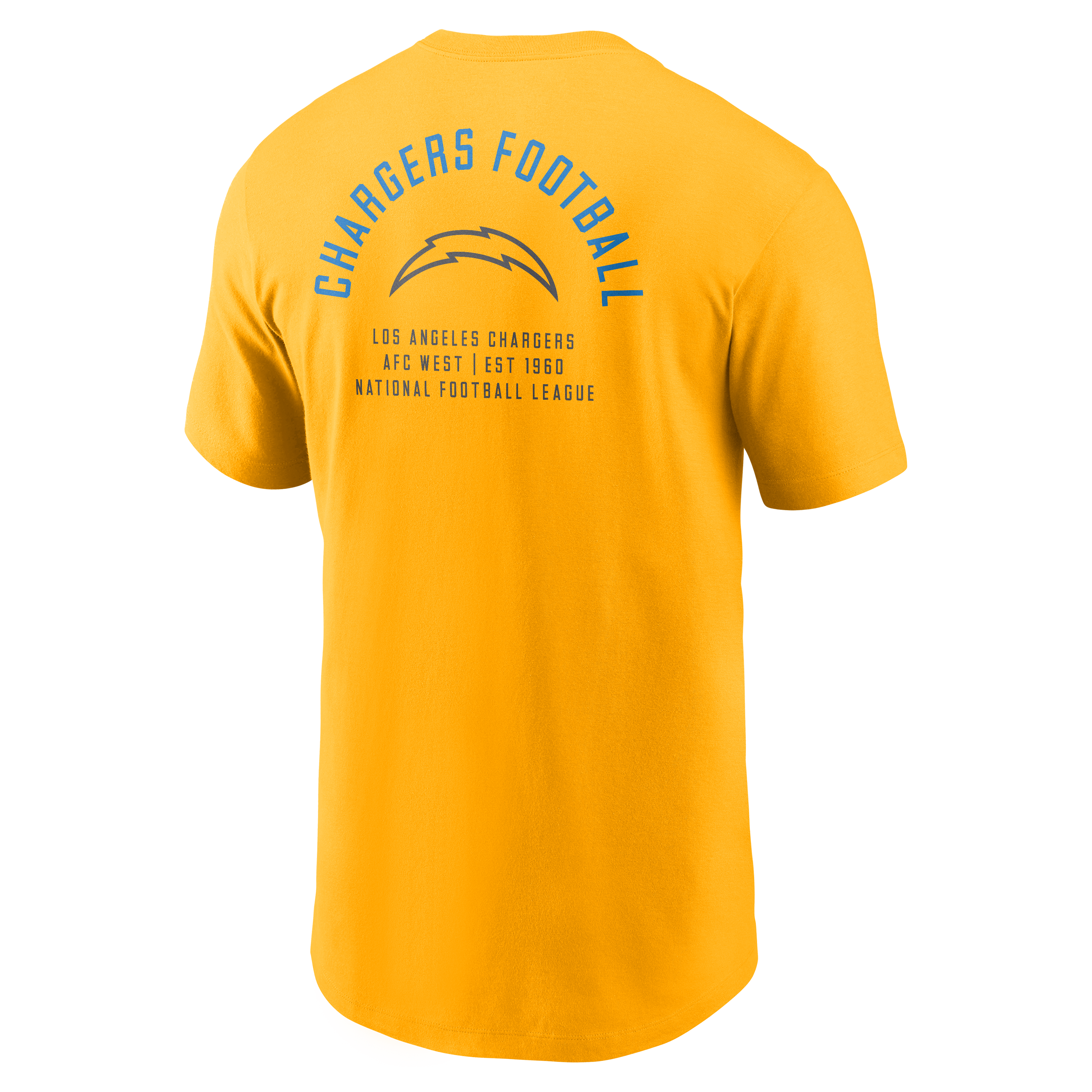 T-shirt Nike doré pour homme, logo divisé des Los Angeles Chargers