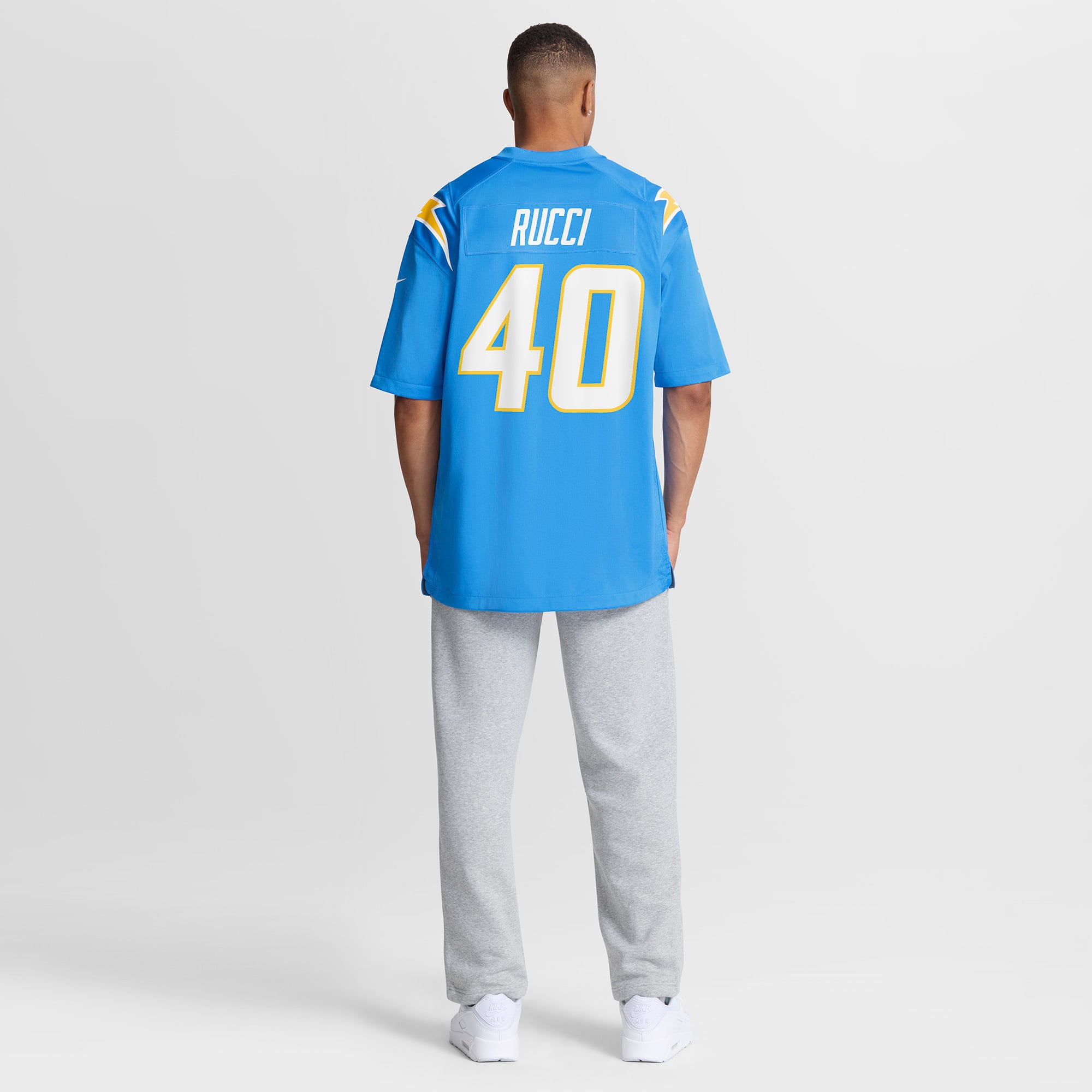 Maillot de match Nike Hayden Rucci bleu poudré des Chargers Los Angeles pour homme