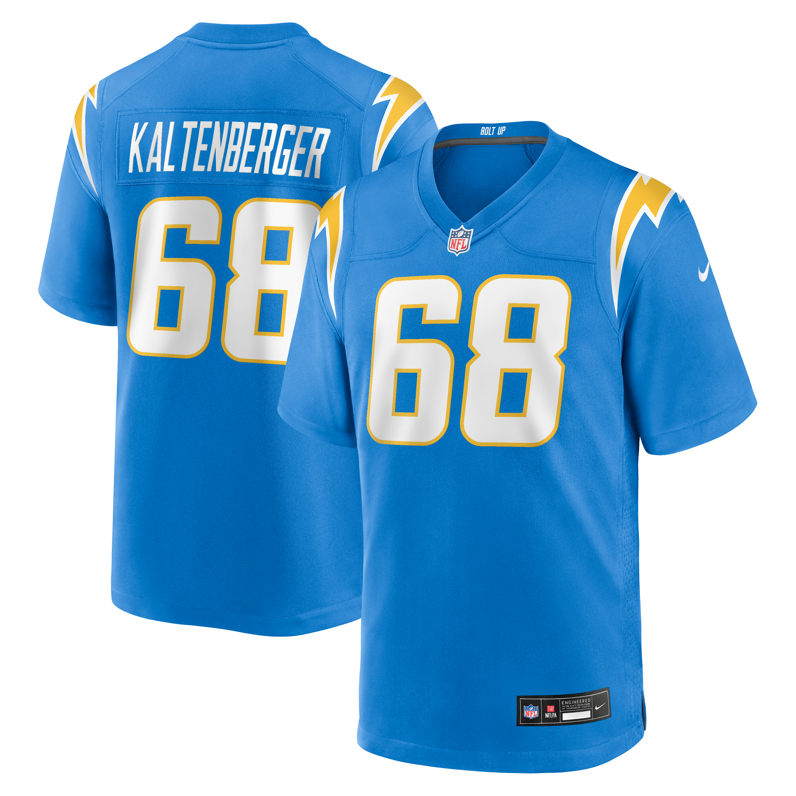 Men's Nike Josh Kaltenberger Powder Blue Los Angeles Chargers Team Game Jersey