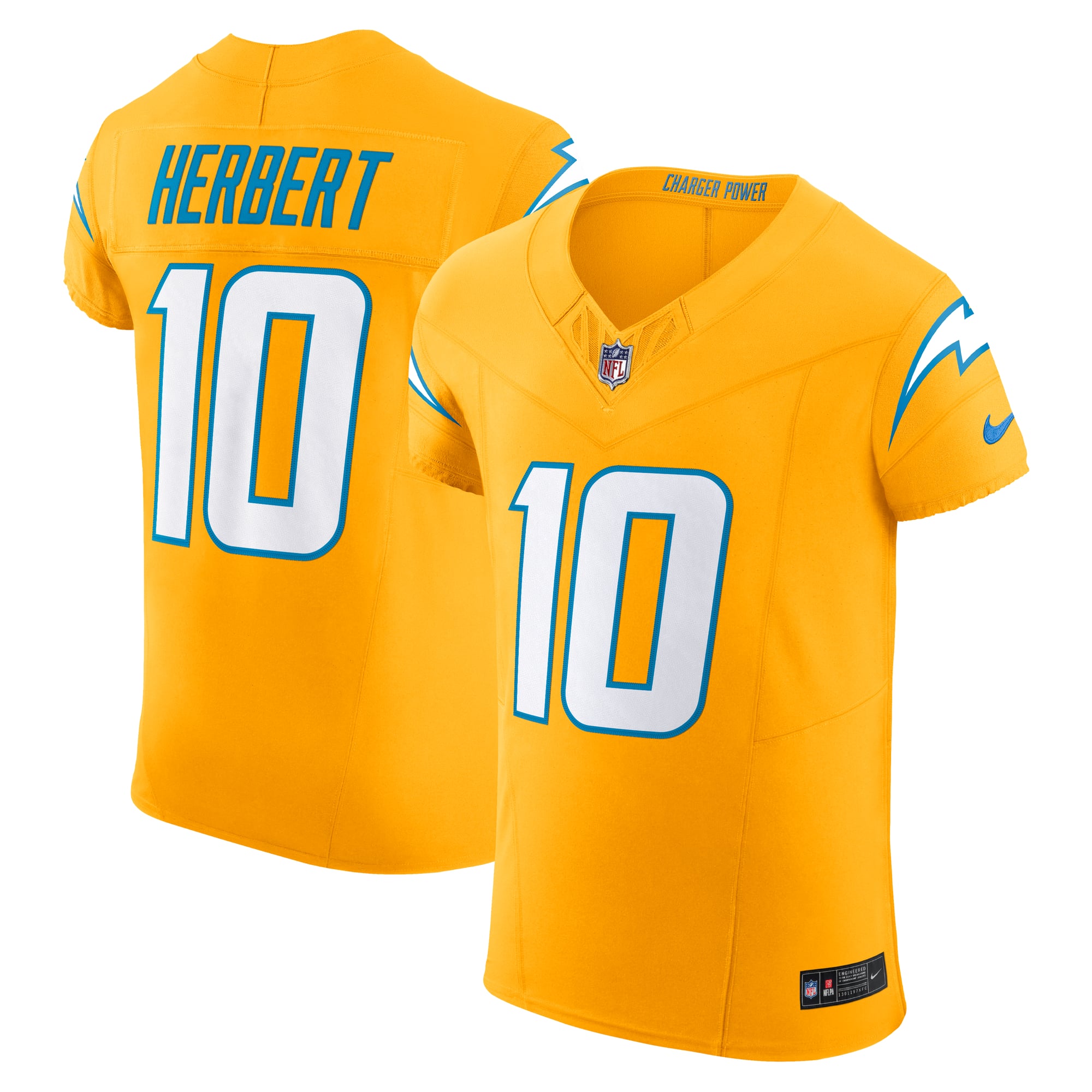 Men's Nike Justin Herbert Navy Los Angeles Chargers Alternate Vapor F.U.S.E. Elite Jersey