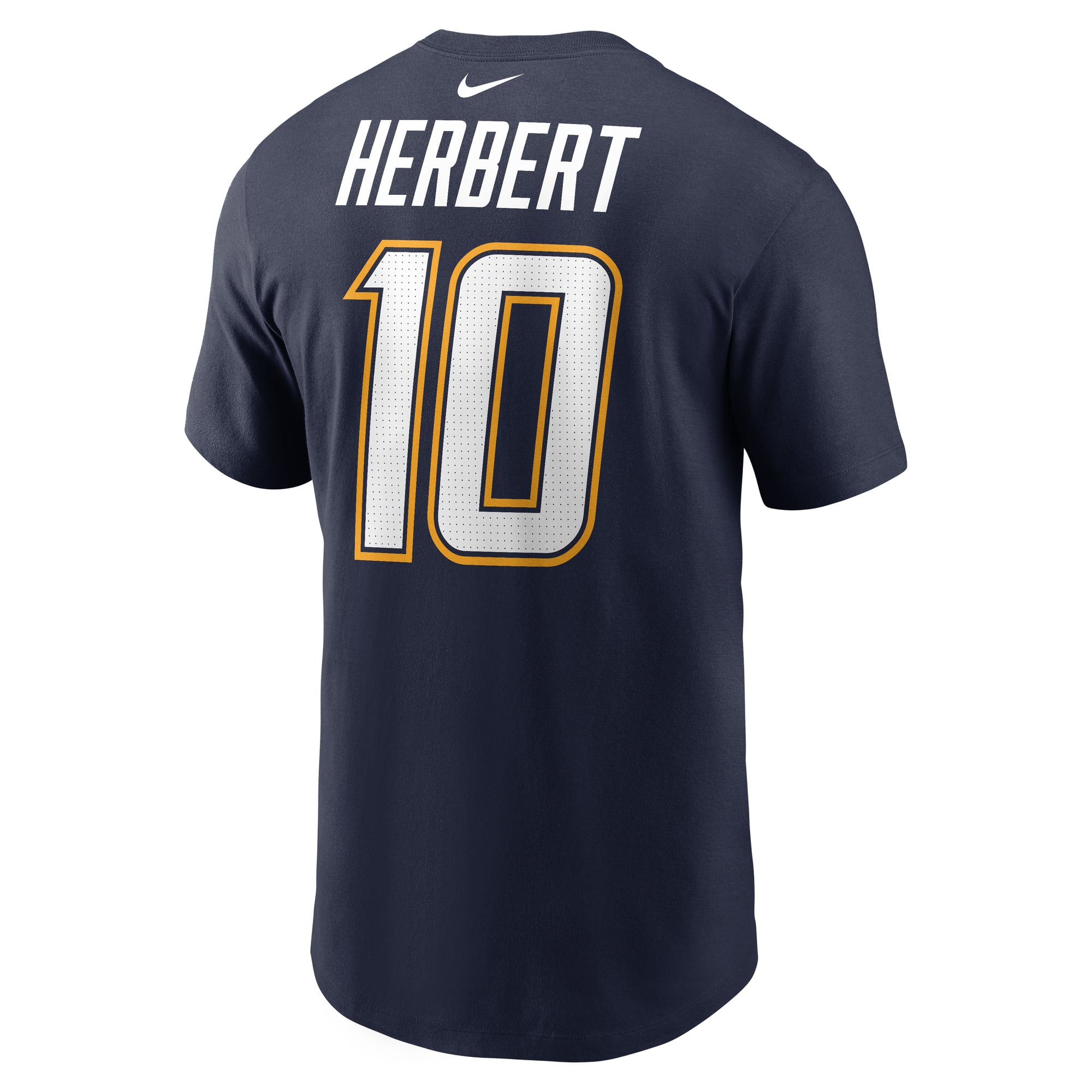 Men's Nike Justin Herbert Navy Los Angeles Chargers Name & Number T-Shirt
