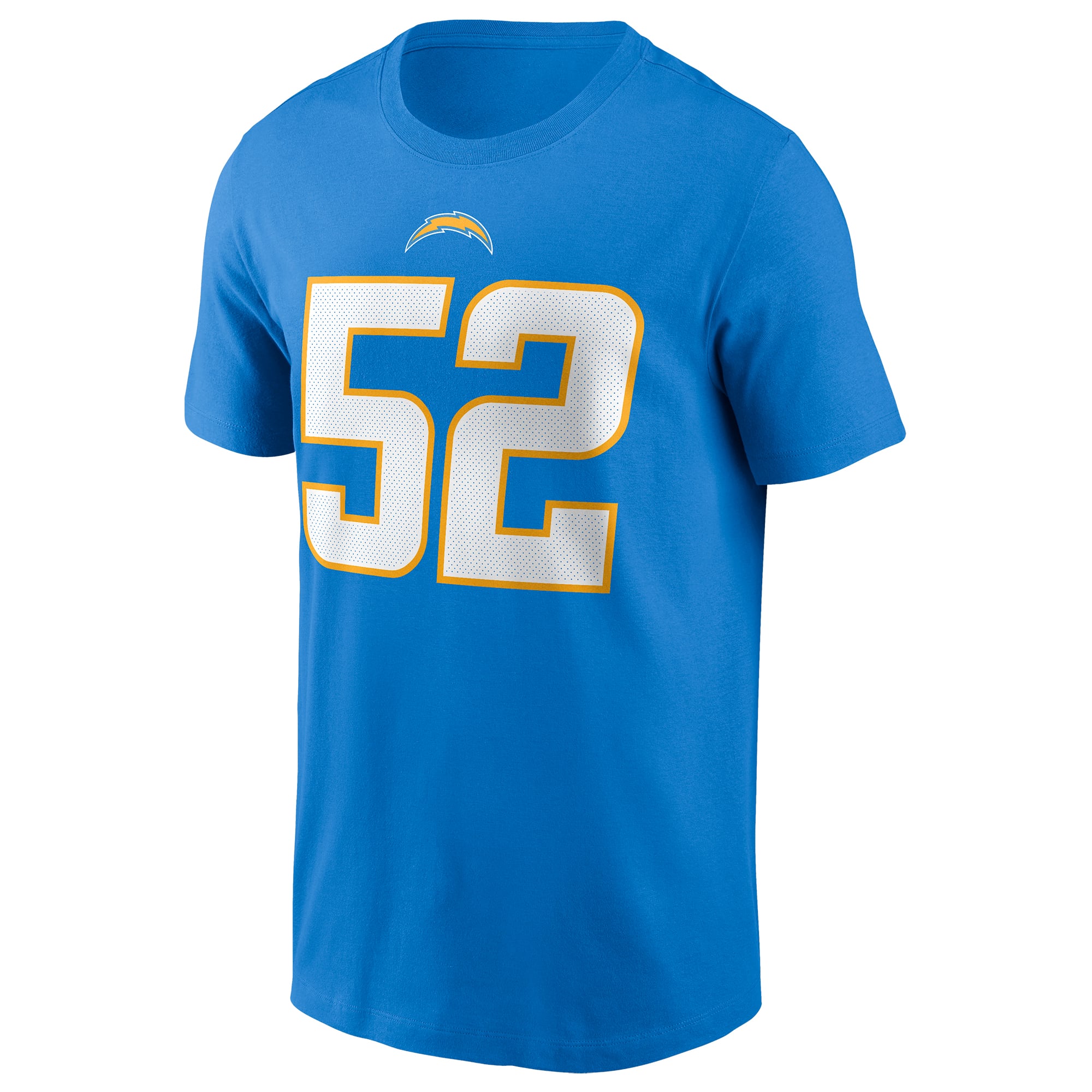 Men's Nike Khalil Mack Powder Blue Los Angeles Chargers Name & Number T-Shirt