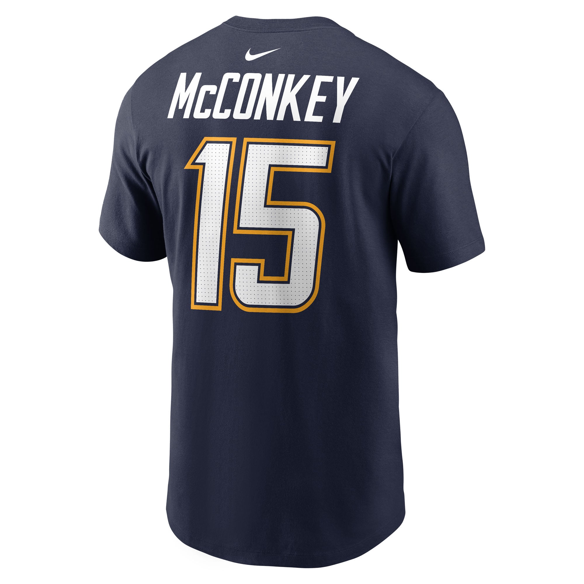 T-shirt Nike Ladd McConkey bleu marine Los Angeles Chargers pour homme, avec nom et numéro