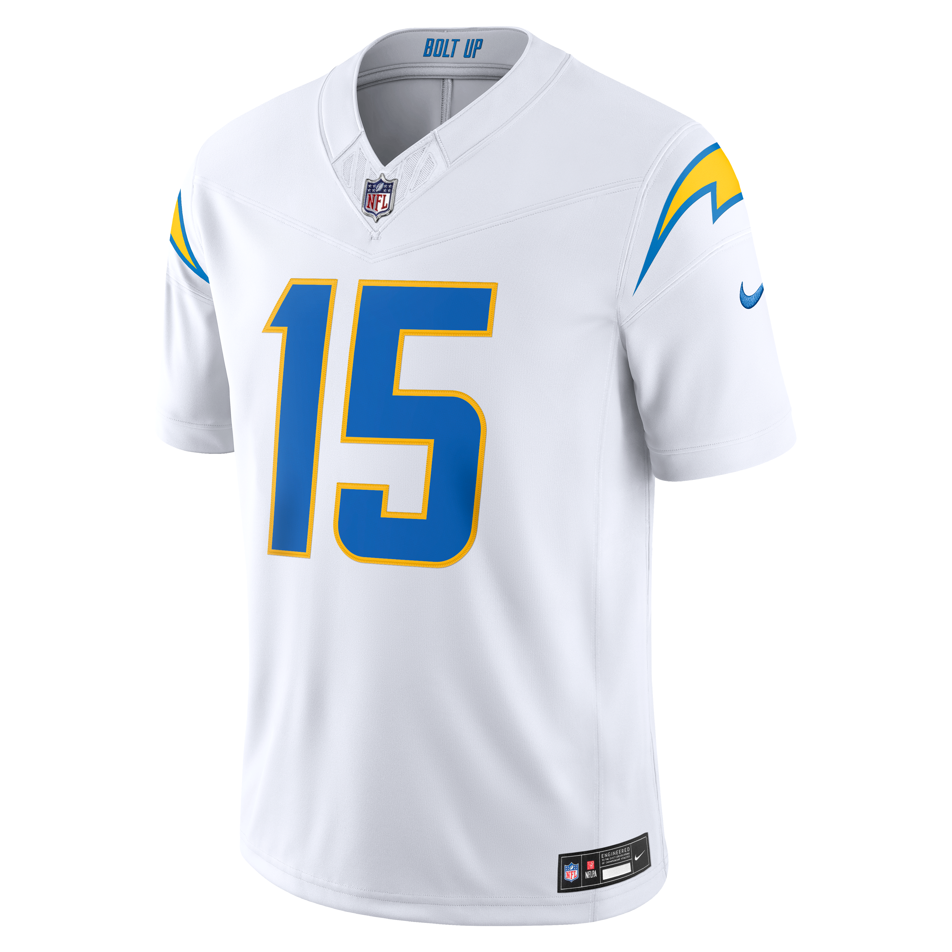 Maillot Nike Ladd McConkey blanc Los Angeles Chargers Alternate Vapor F.U.S.E. Stitched Limited pour homme