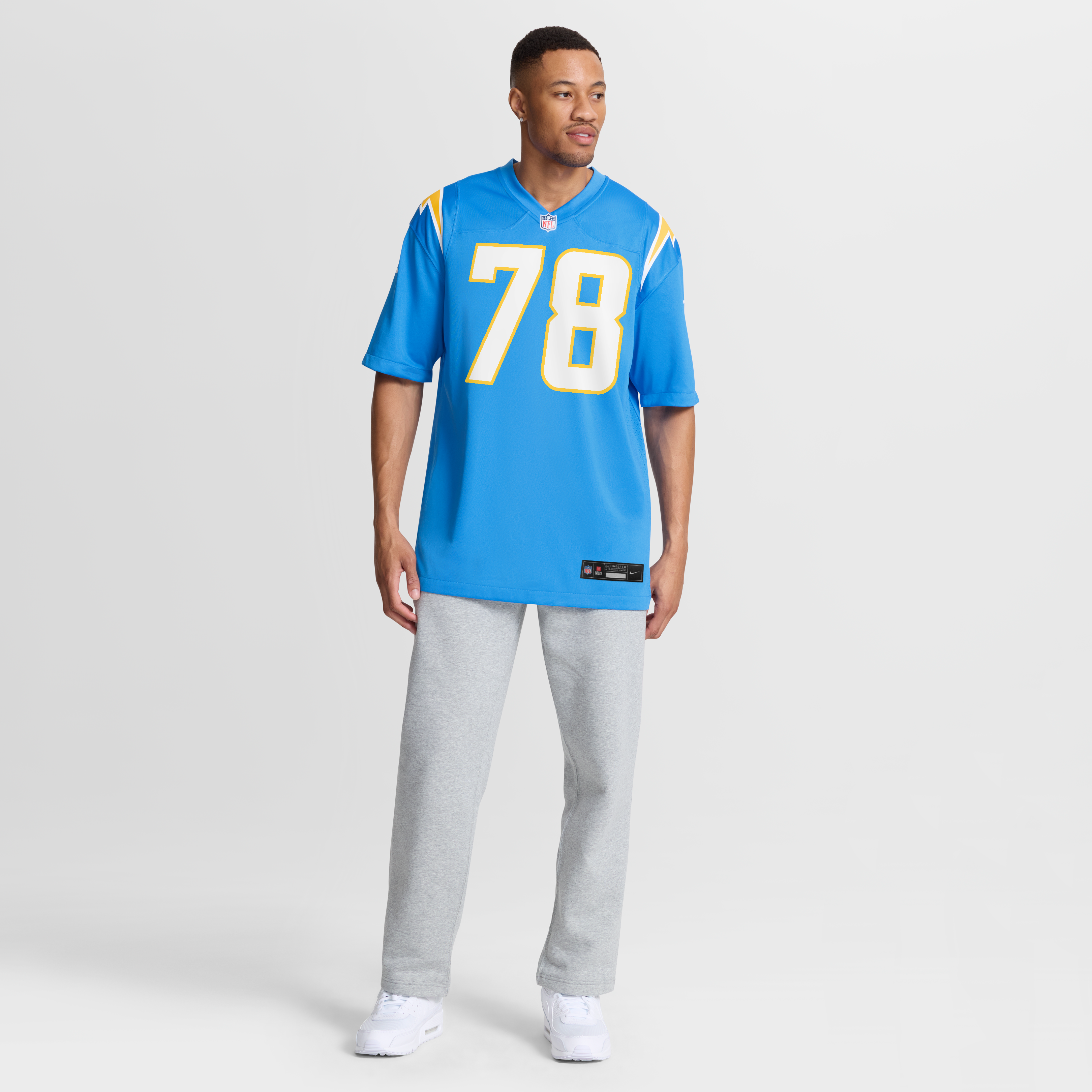 Men's Nike Laekin Vakalahi Powder Blue Los Angeles Chargers Team Game Jersey