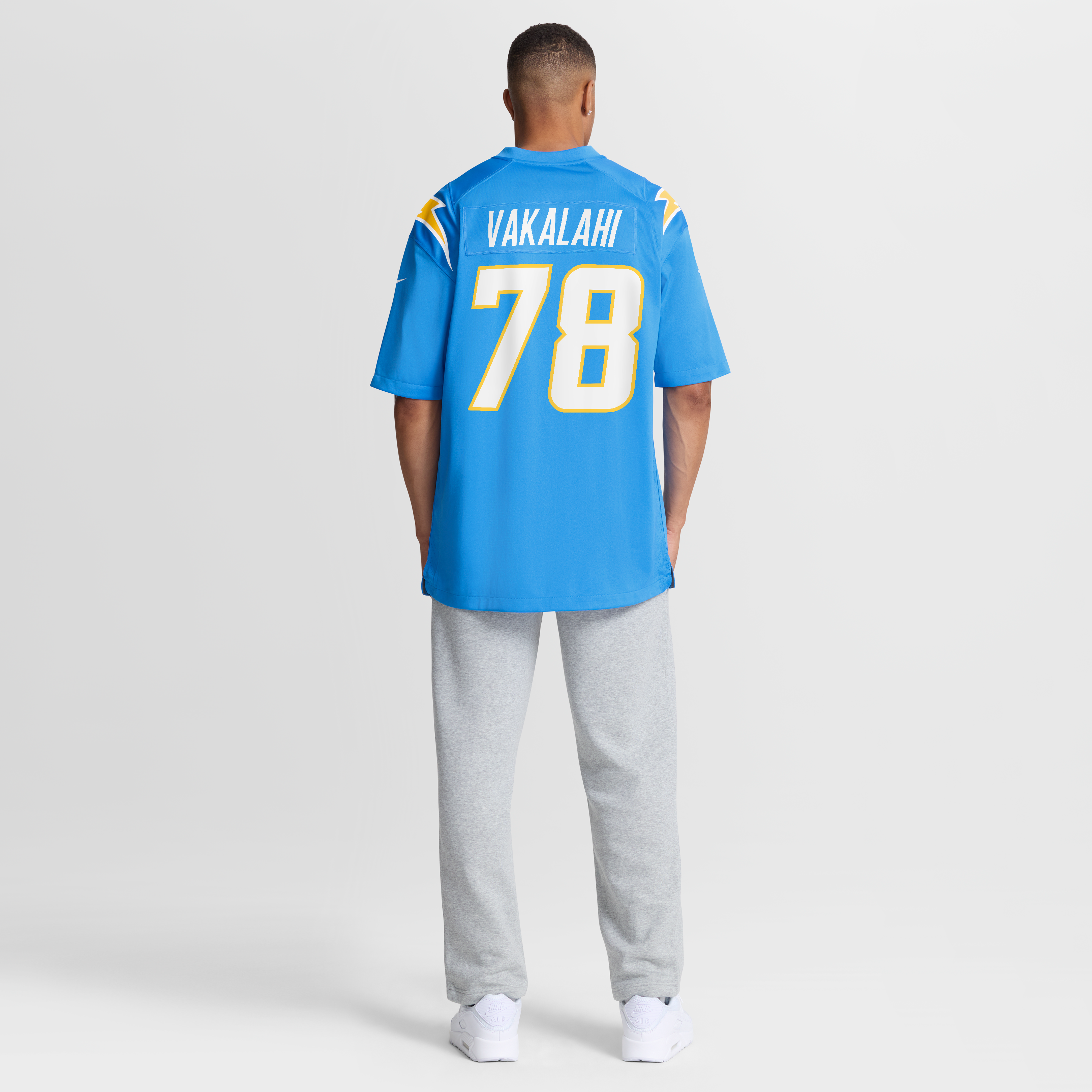 Men's Nike Laekin Vakalahi Powder Blue Los Angeles Chargers Team Game Jersey