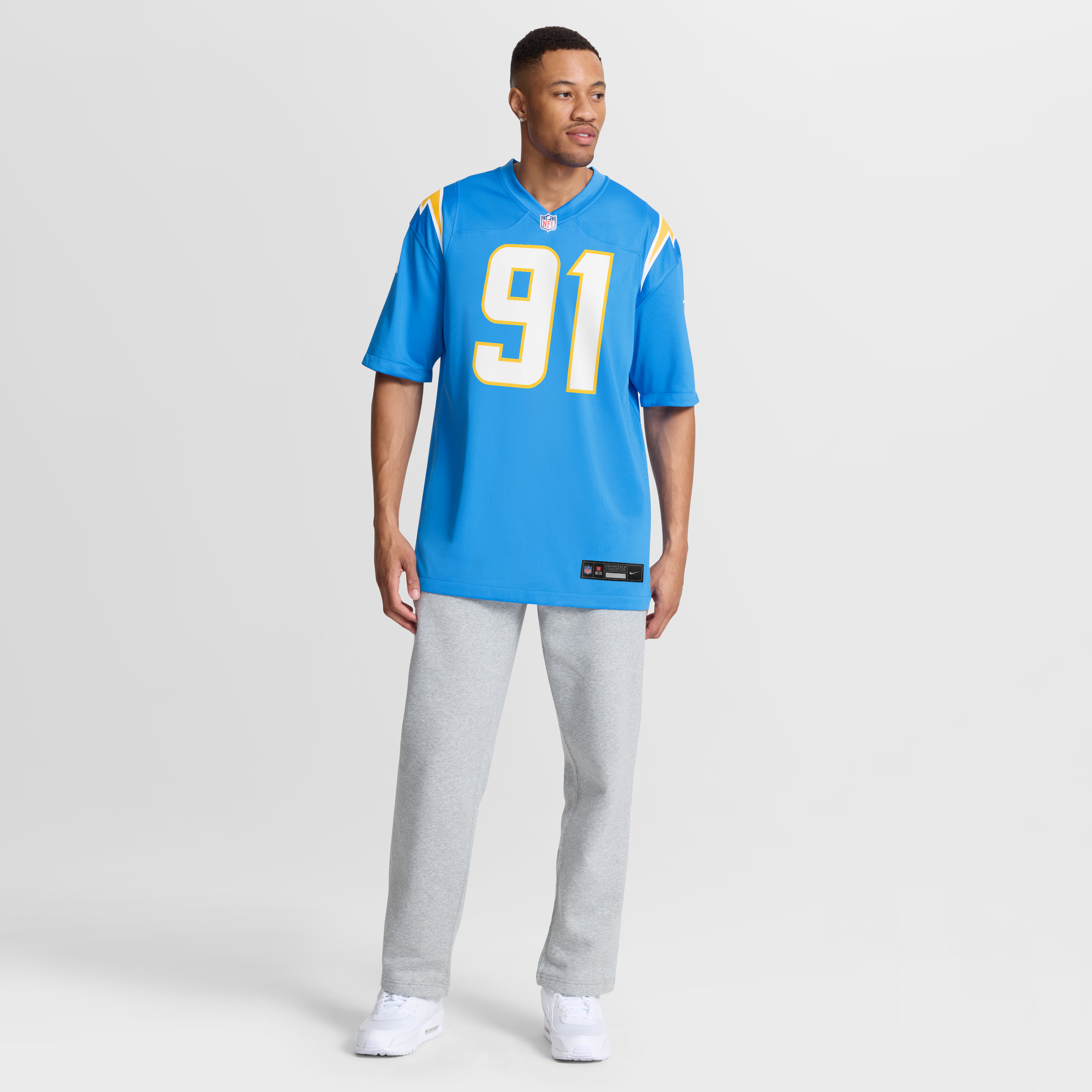 Maillot de match Nike Nick Barrett bleu poudré des Chargers Los Angeles pour homme