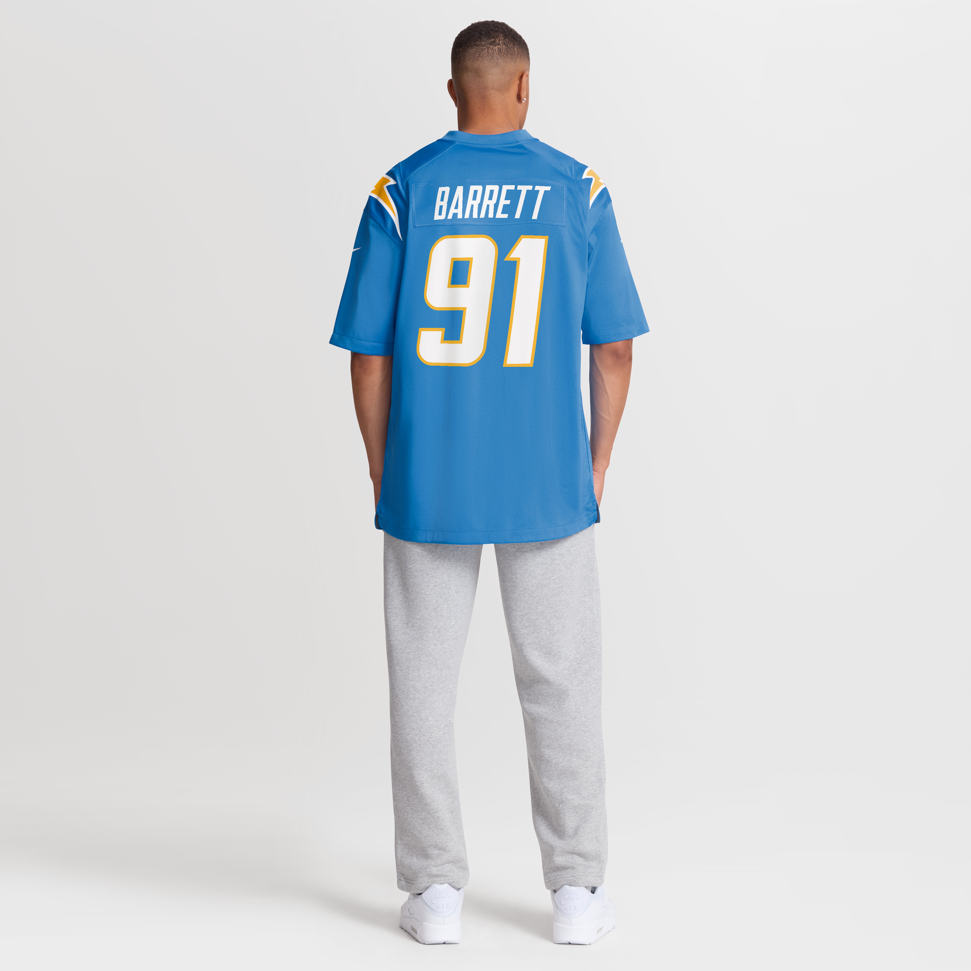 Maillot de match Nike Nick Barrett bleu poudré des Chargers Los Angeles pour homme