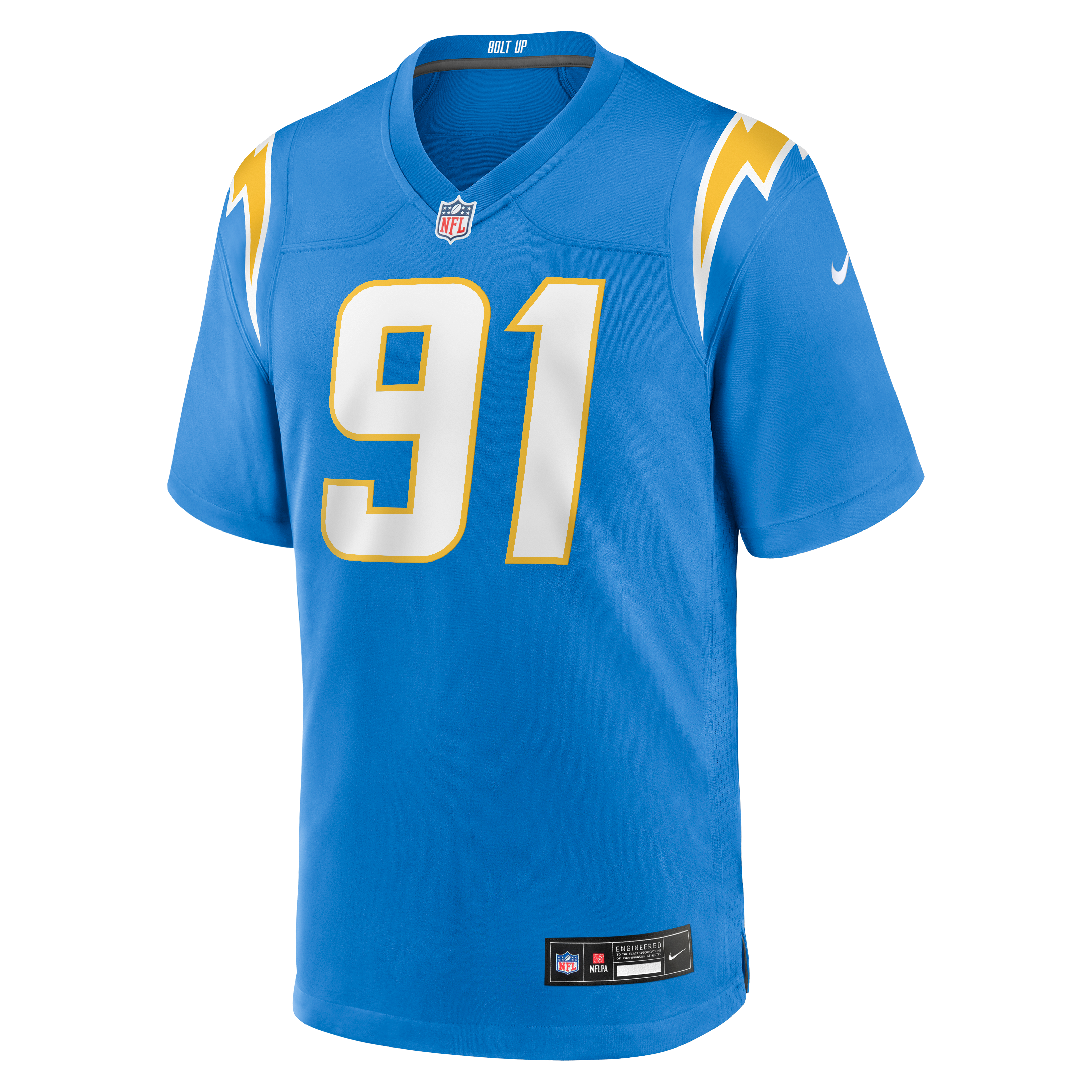 Maillot de match Nike Nick Barrett bleu poudré des Chargers Los Angeles pour homme