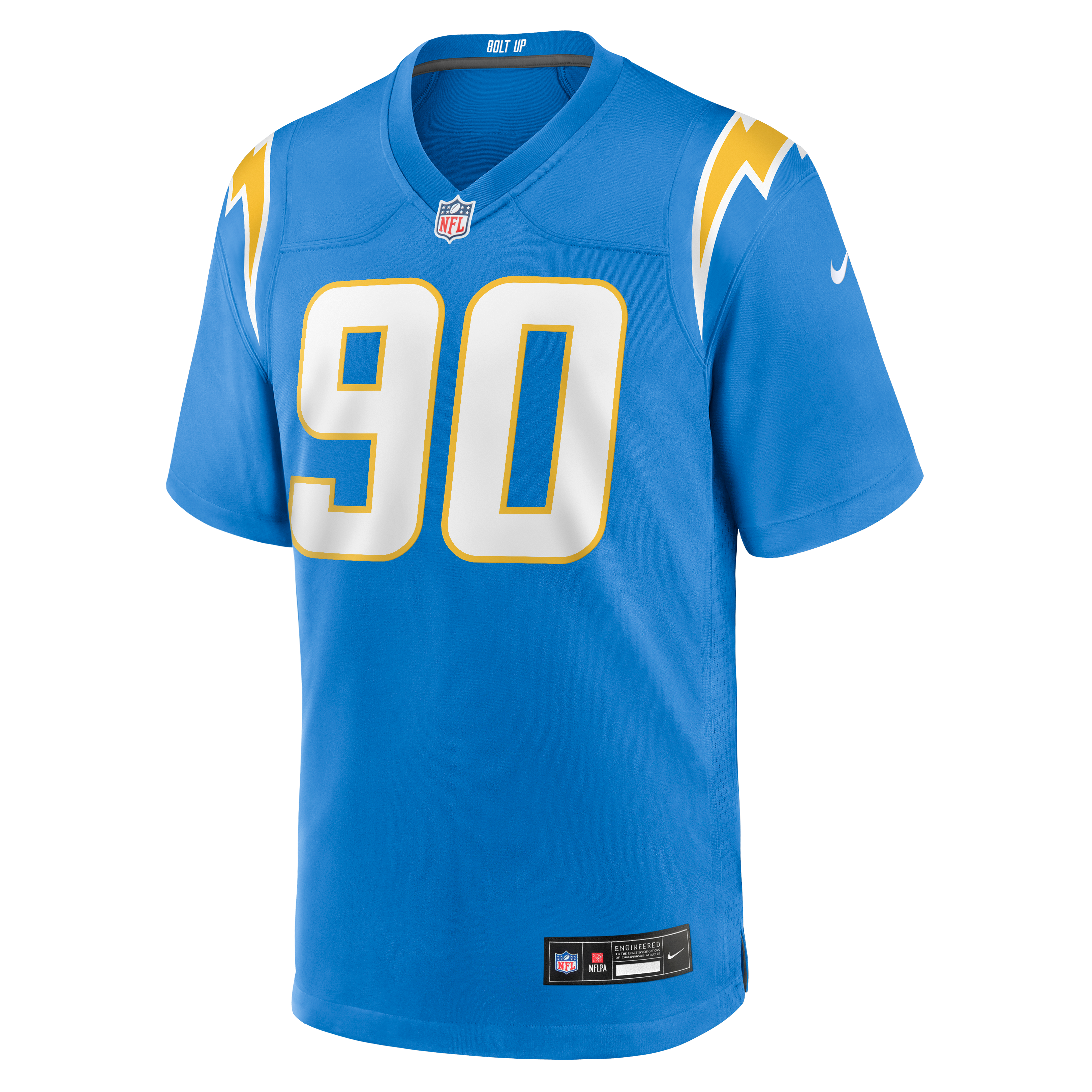 Maillot de match Nike bleu poudré pour homme des Chargers Los Angeles, Akheem Mesidor