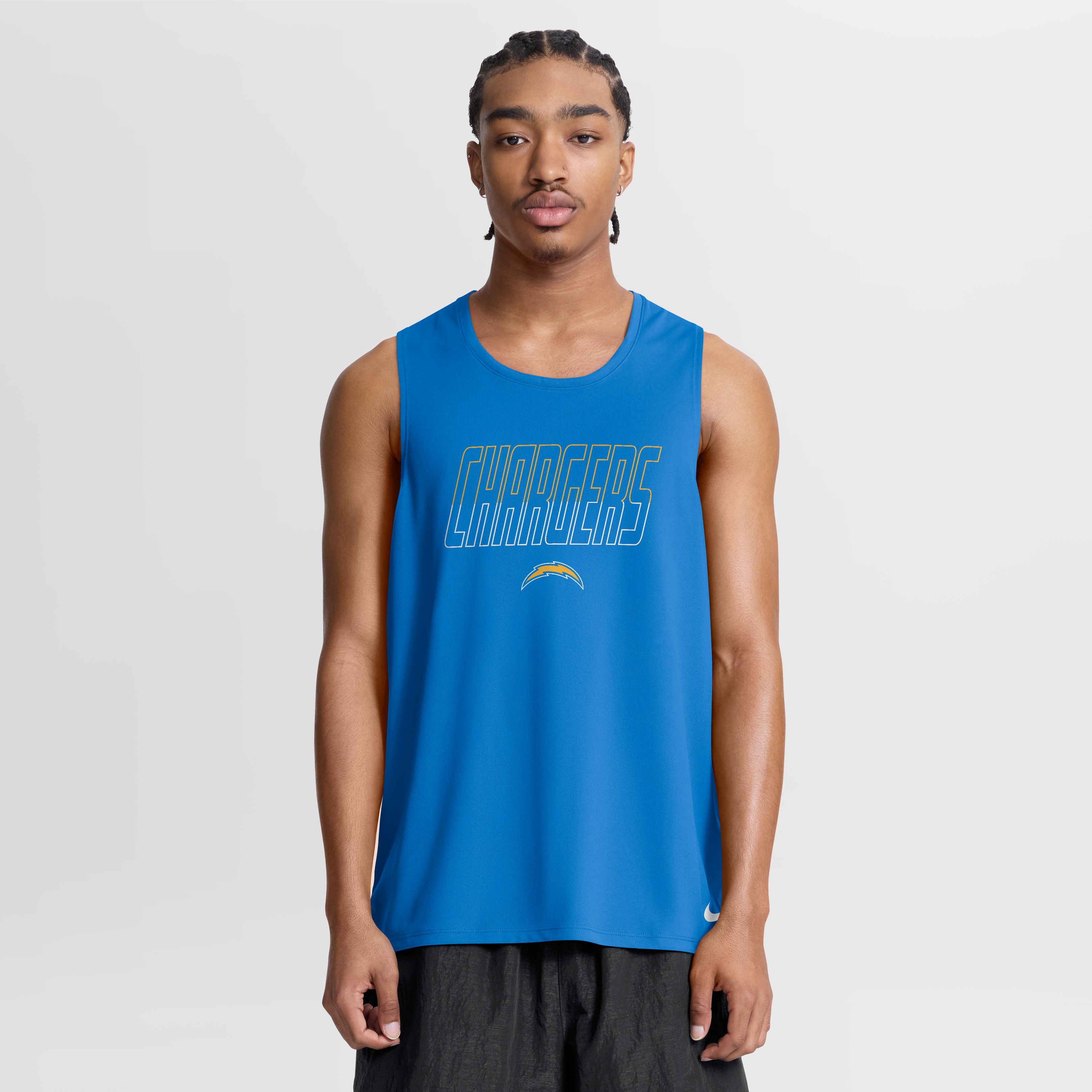 Men's Nike Powder Blue Los Angeles Chargers Kickoff Miler Dri-FIT Tank Top