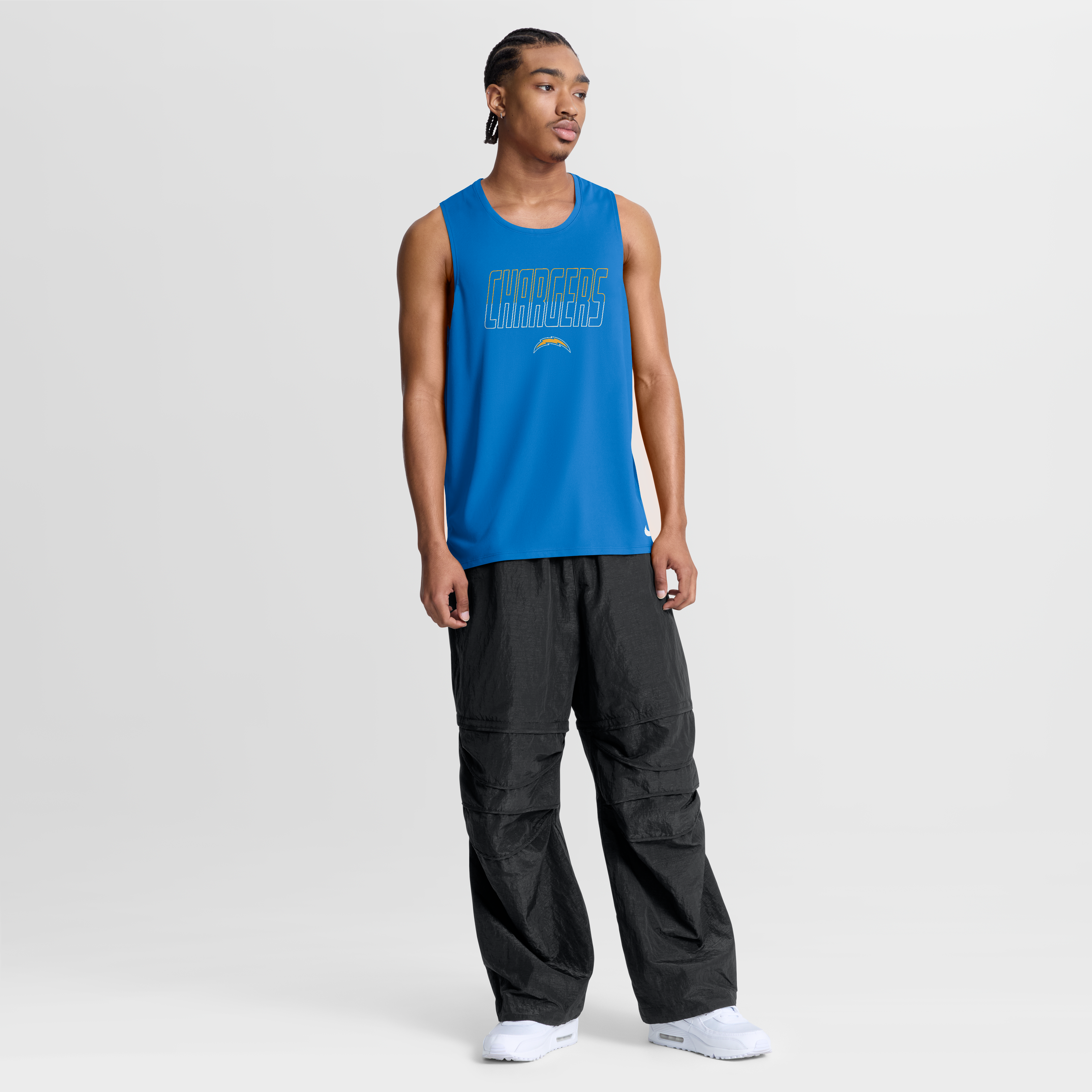 Men's Nike Powder Blue Los Angeles Chargers Kickoff Miler Dri-FIT Tank​ Top