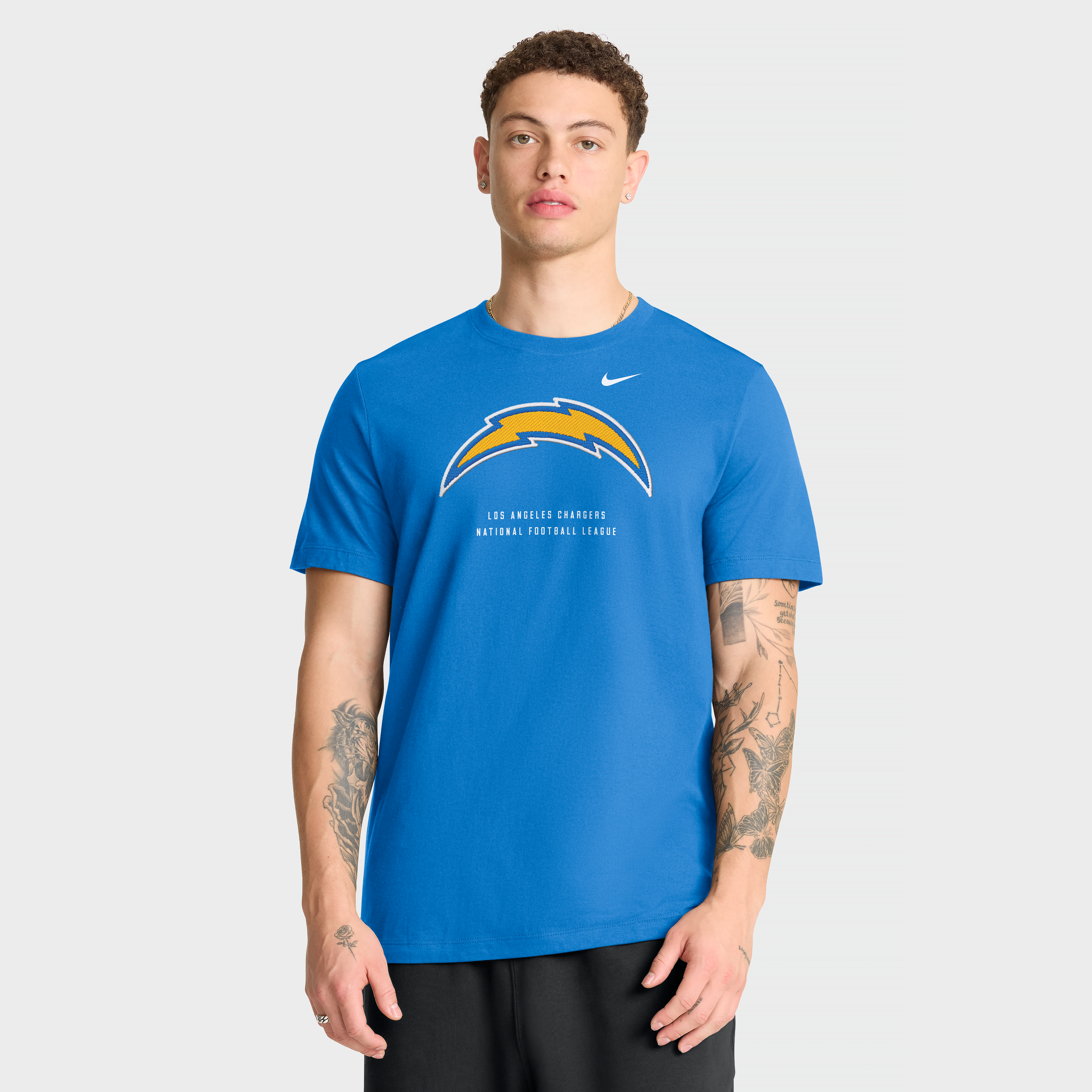 T-shirt Nike bleu poudré pour homme, Los Angeles Chargers, propriété de