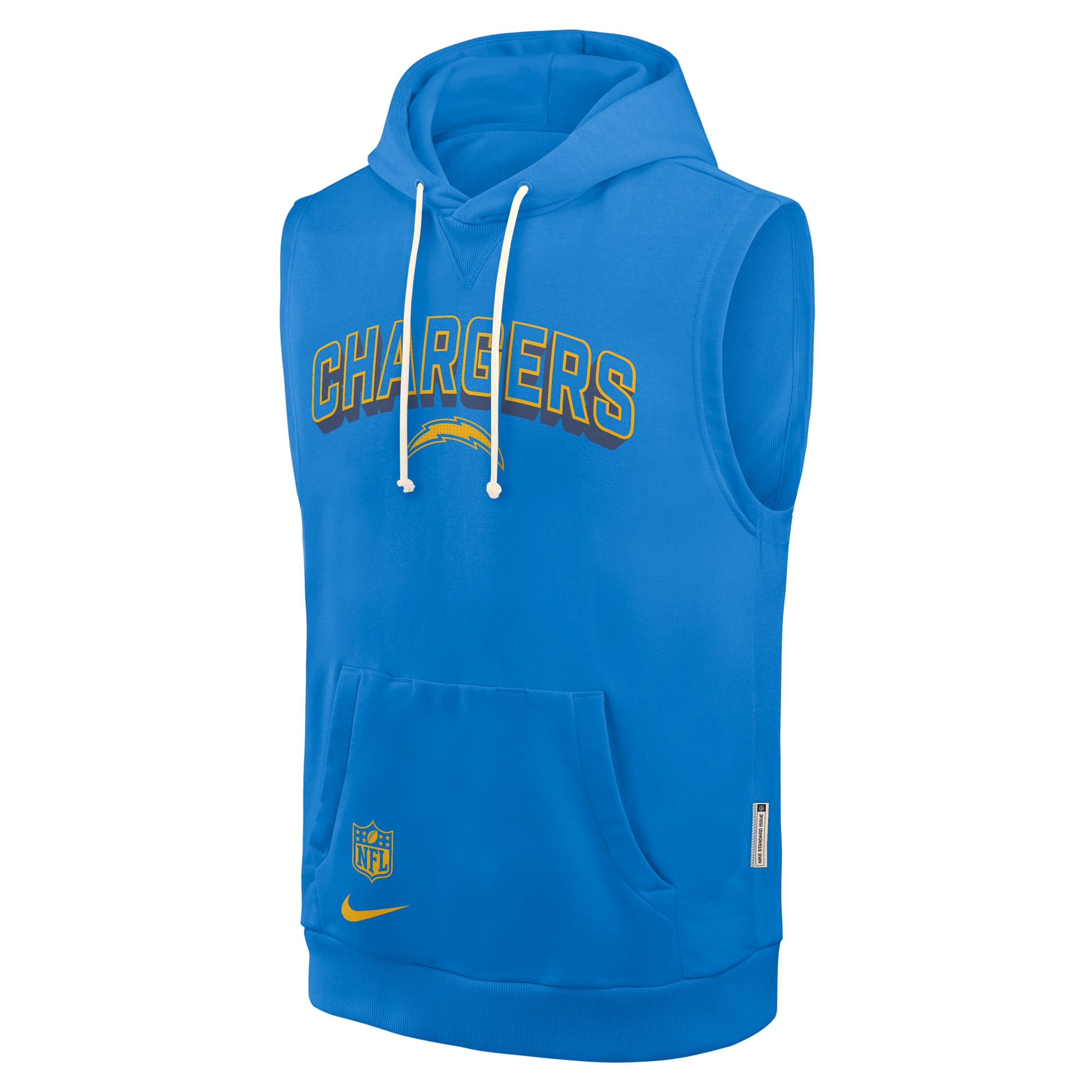 Sweat à capuche sans manches Nike Dri-FIT Sideline Standard Issue bleu poudre pour homme des Chargers de Los Angeles