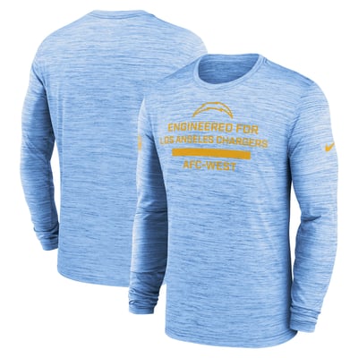 Los Angeles Chargers Nike Sideline Velocity Dri-FIT Long Sleeve T-Shirt - Powder Blue