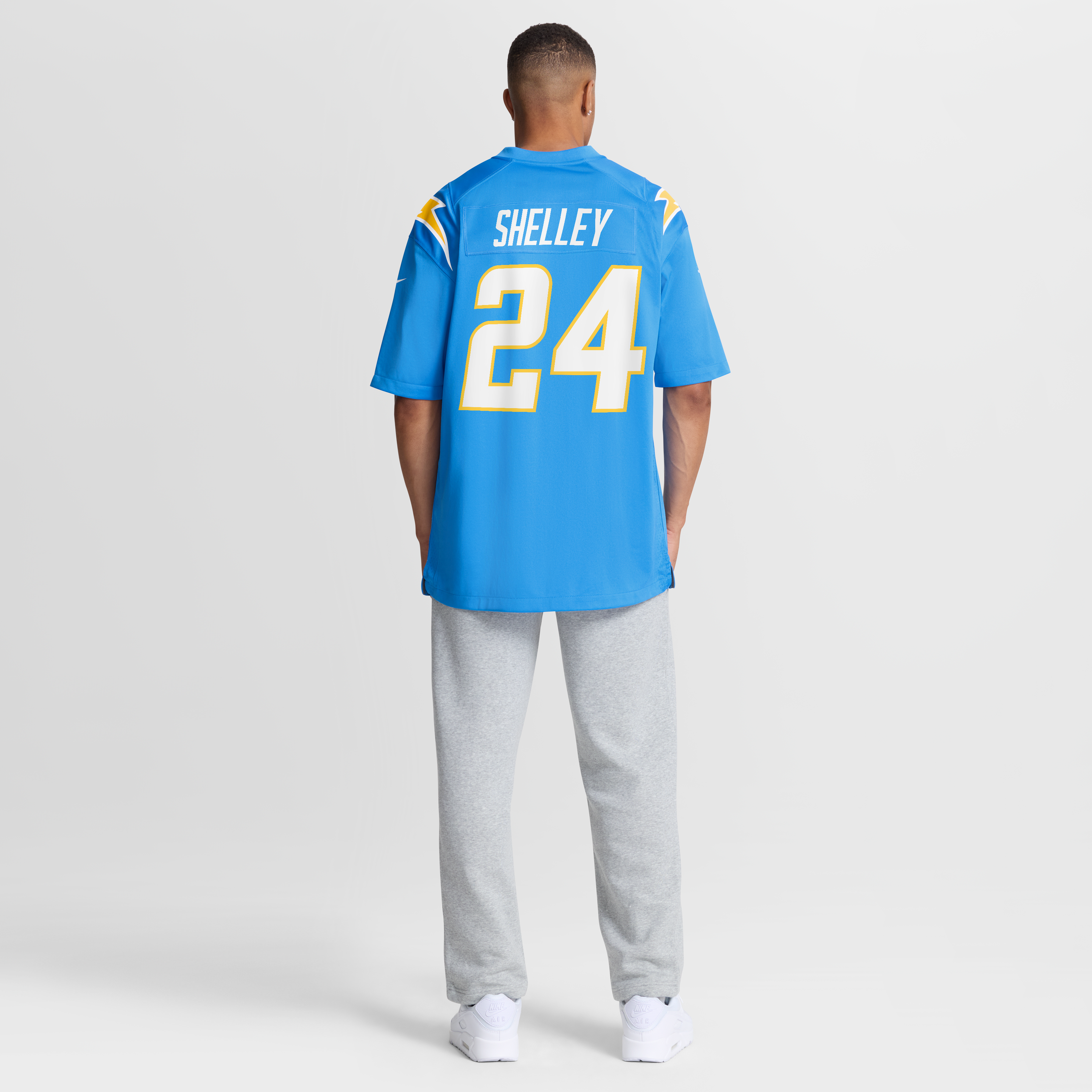 Maillot de match Nike Rodney Shelley bleu poudré des Chargers Los Angeles pour homme