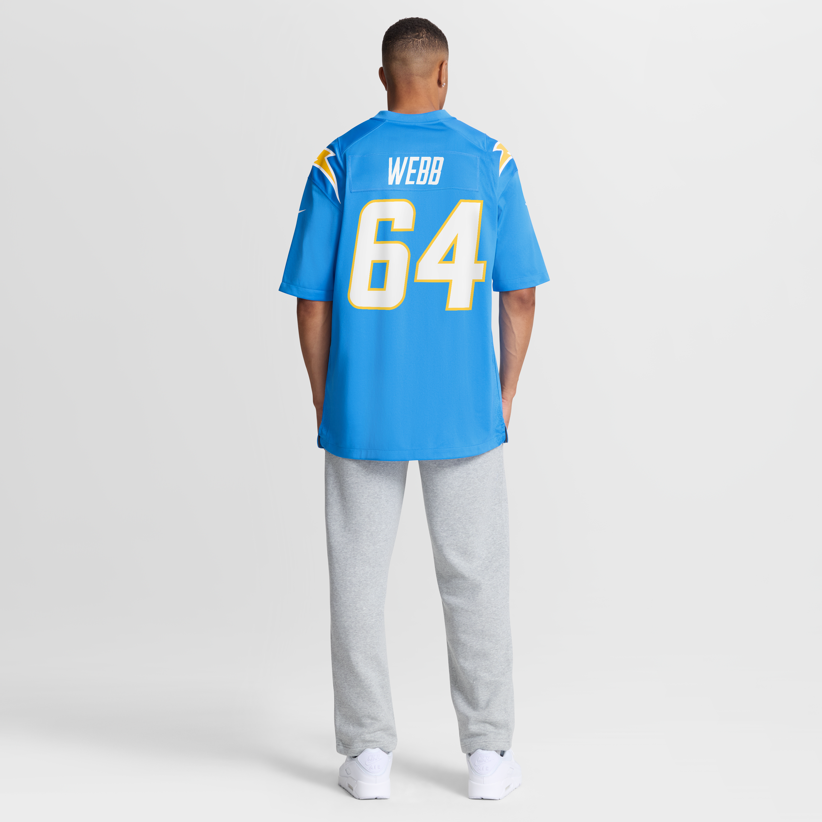 Maillot de match Nike Terry Webb bleu poudré des Chargers Los Angeles pour homme
