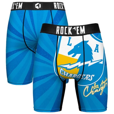  Los Angeles Chargers Rock Em Throwback Swirl Boxer Briefs - Blue
