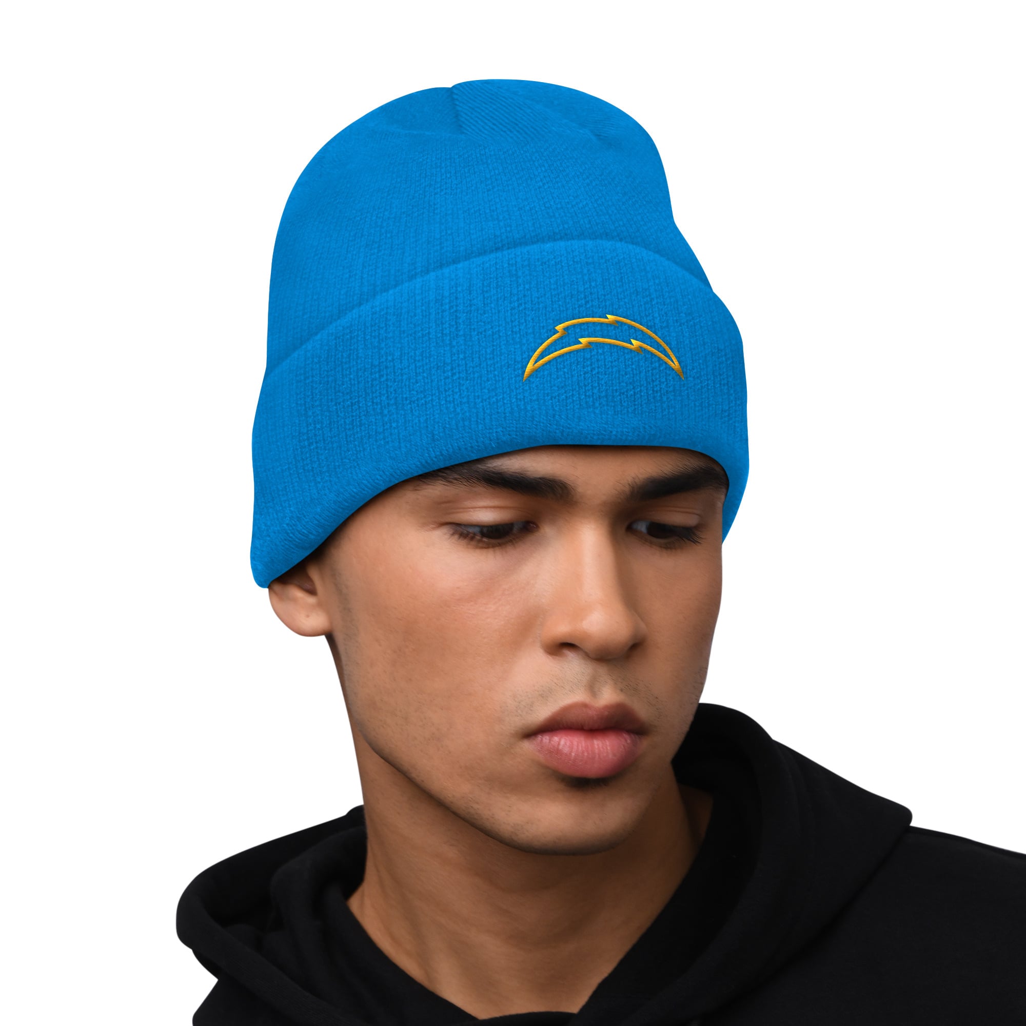 Men's Starter Light Blue Los Angeles Chargers Hoodie and Cuffed Knit Hat Combo Pack