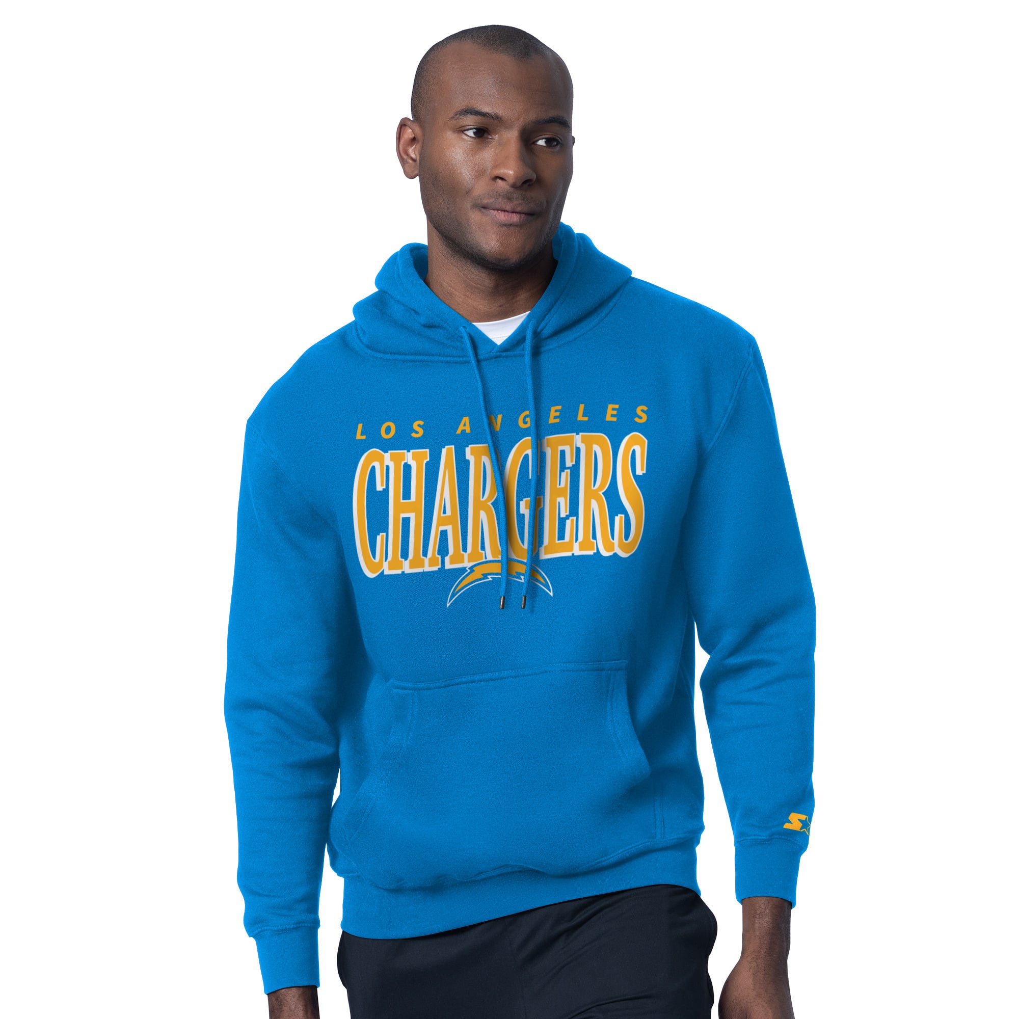 Ensemble t-shirt et sweat à capuche Starter bleu poudré pour homme, logo des Los Angeles Chargers.