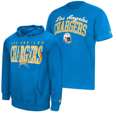 Los Angeles Chargers Starter Logo T-Shirt & Hoodie Set - Powder Blue