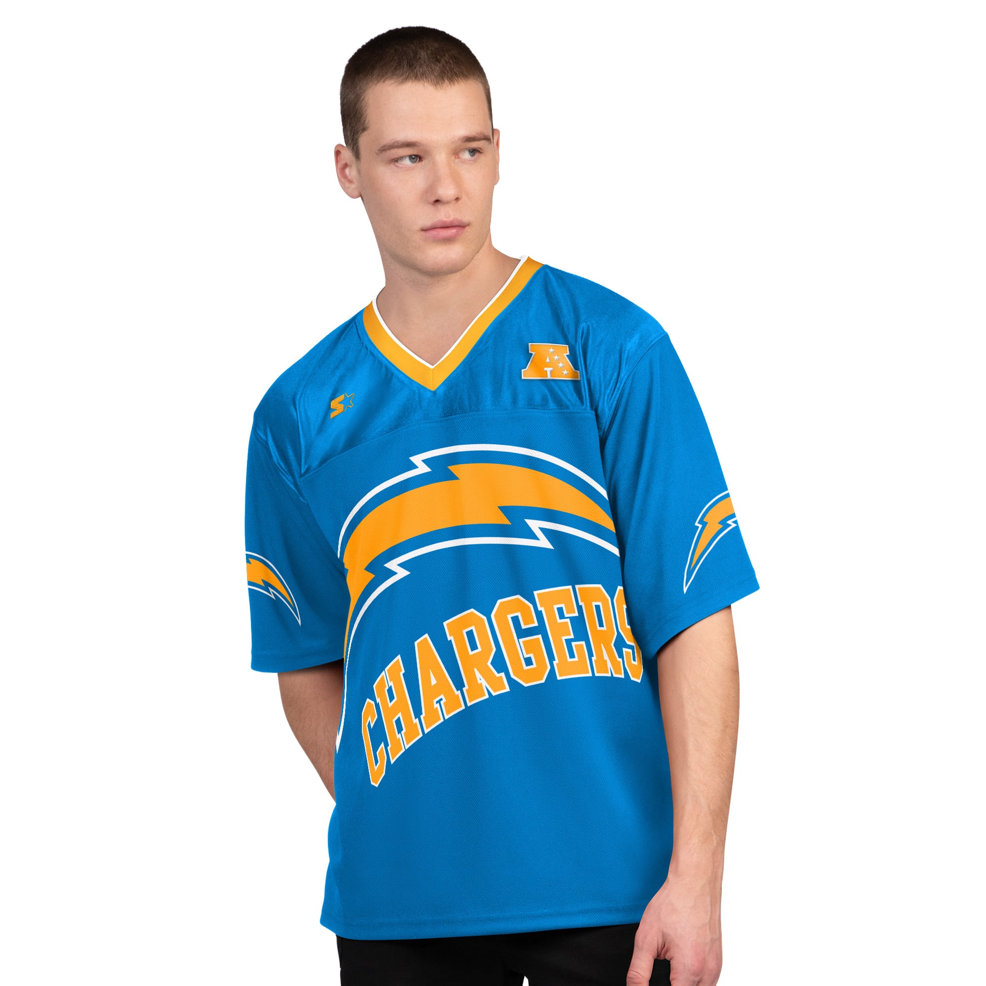 Pack de t-shirts à manches courtes et longues Starter bleu poudre/blanc Los Angeles Chargers pour homme