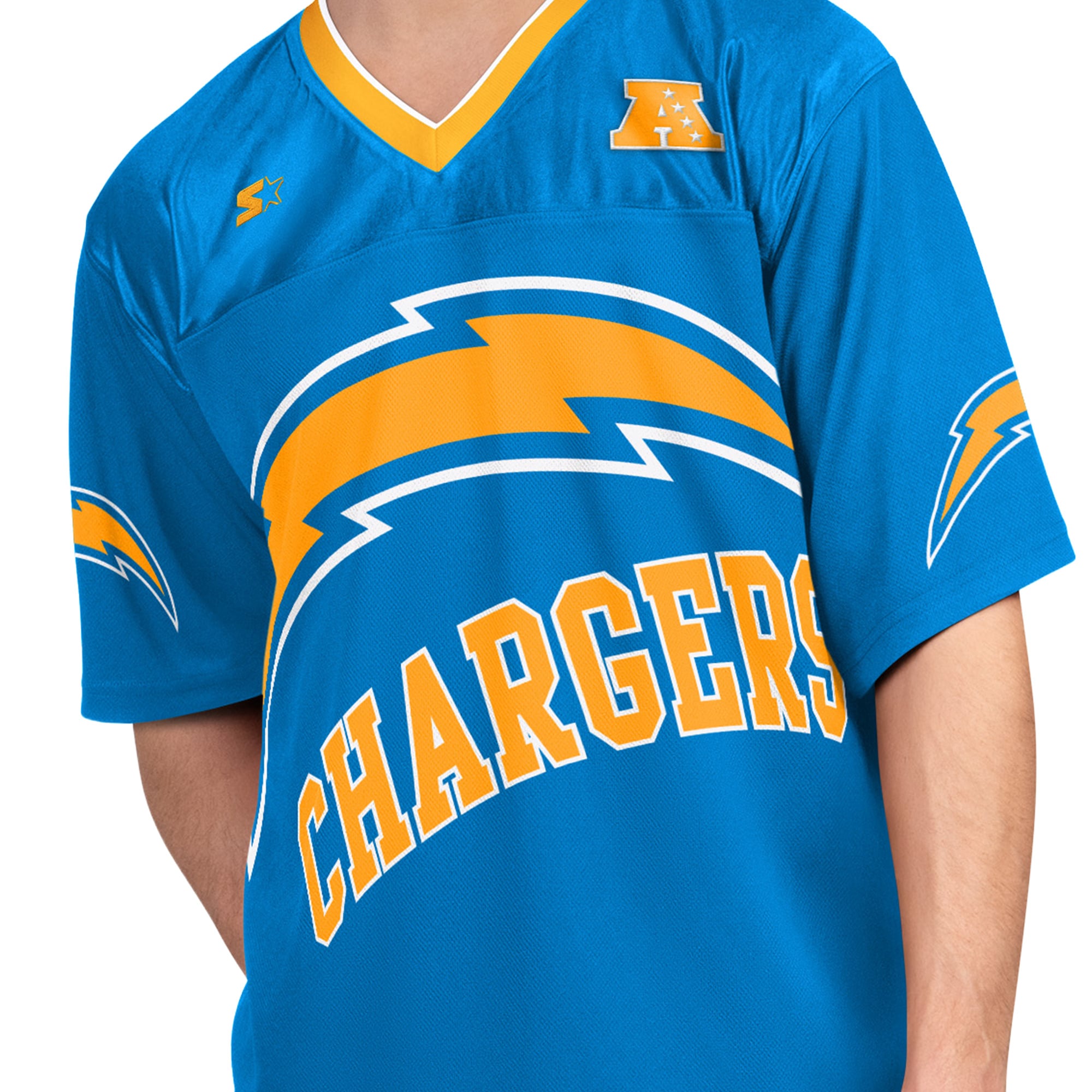 Pack de t-shirts à manches courtes et longues Starter bleu poudre/blanc Los Angeles Chargers pour homme