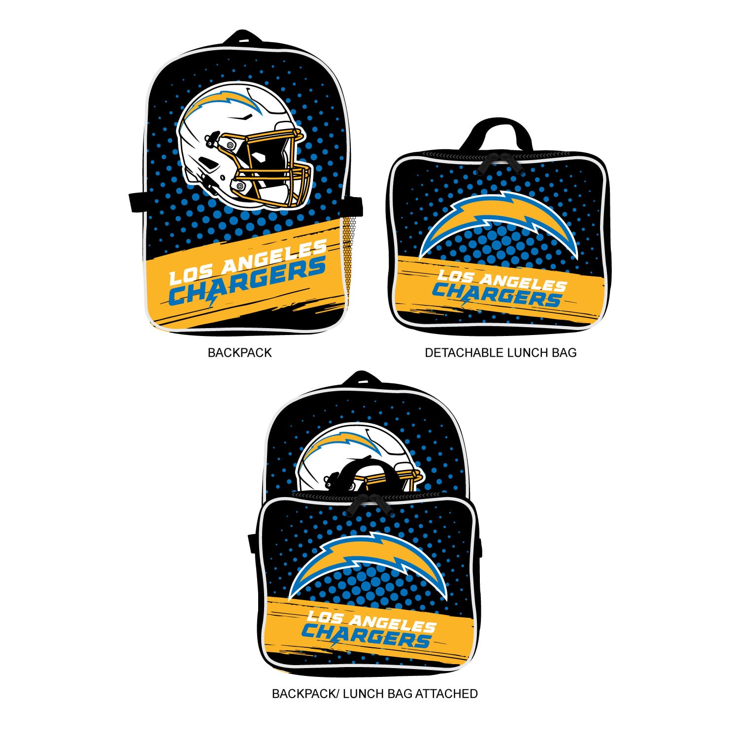 MOJO Los Angeles Chargers Backpack & Lunch Box 2-Piece Set