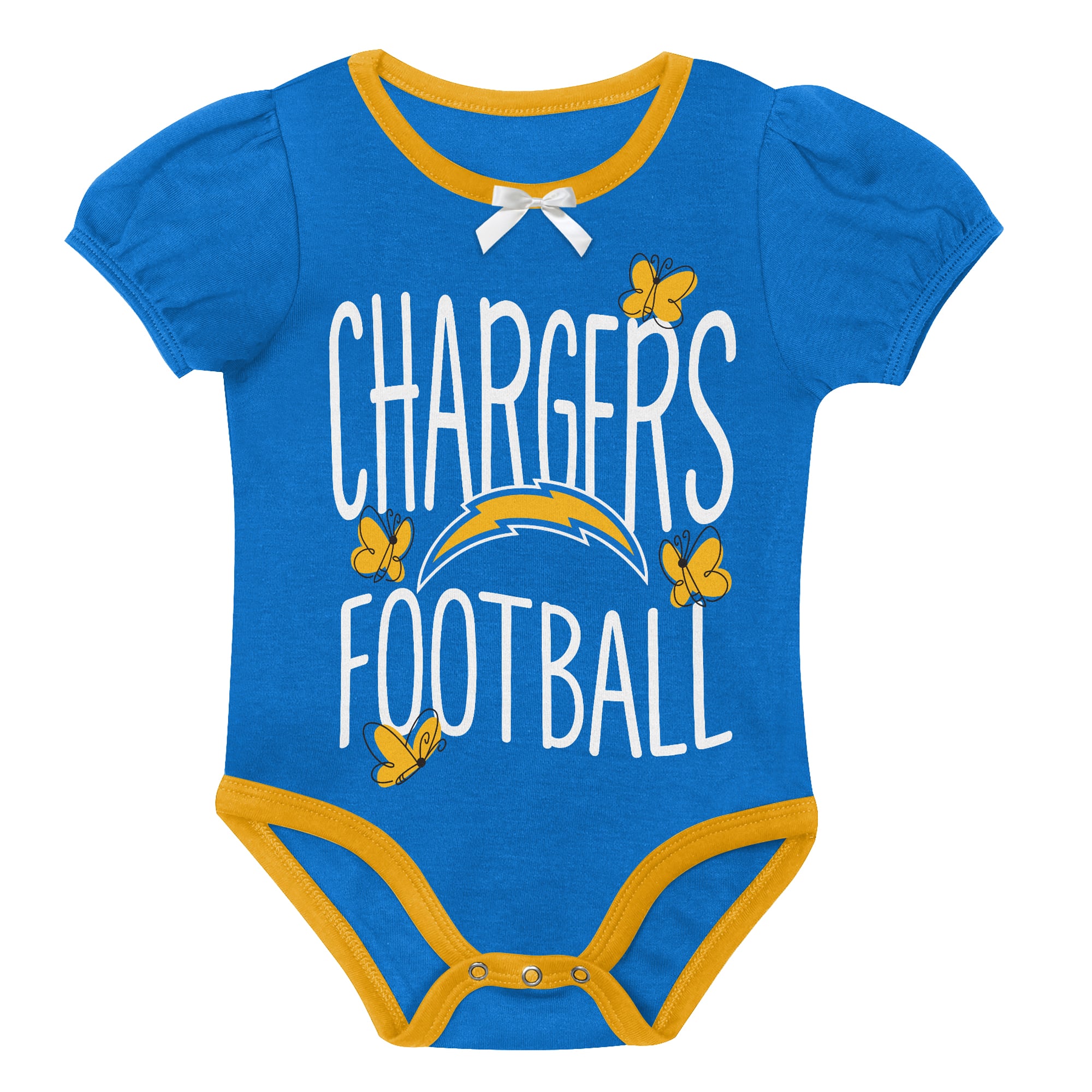 Ensemble body deux pièces Outerstuff bleu poudré/or Los Angeles Chargers Star Power pour nouveau-né et nourrisson