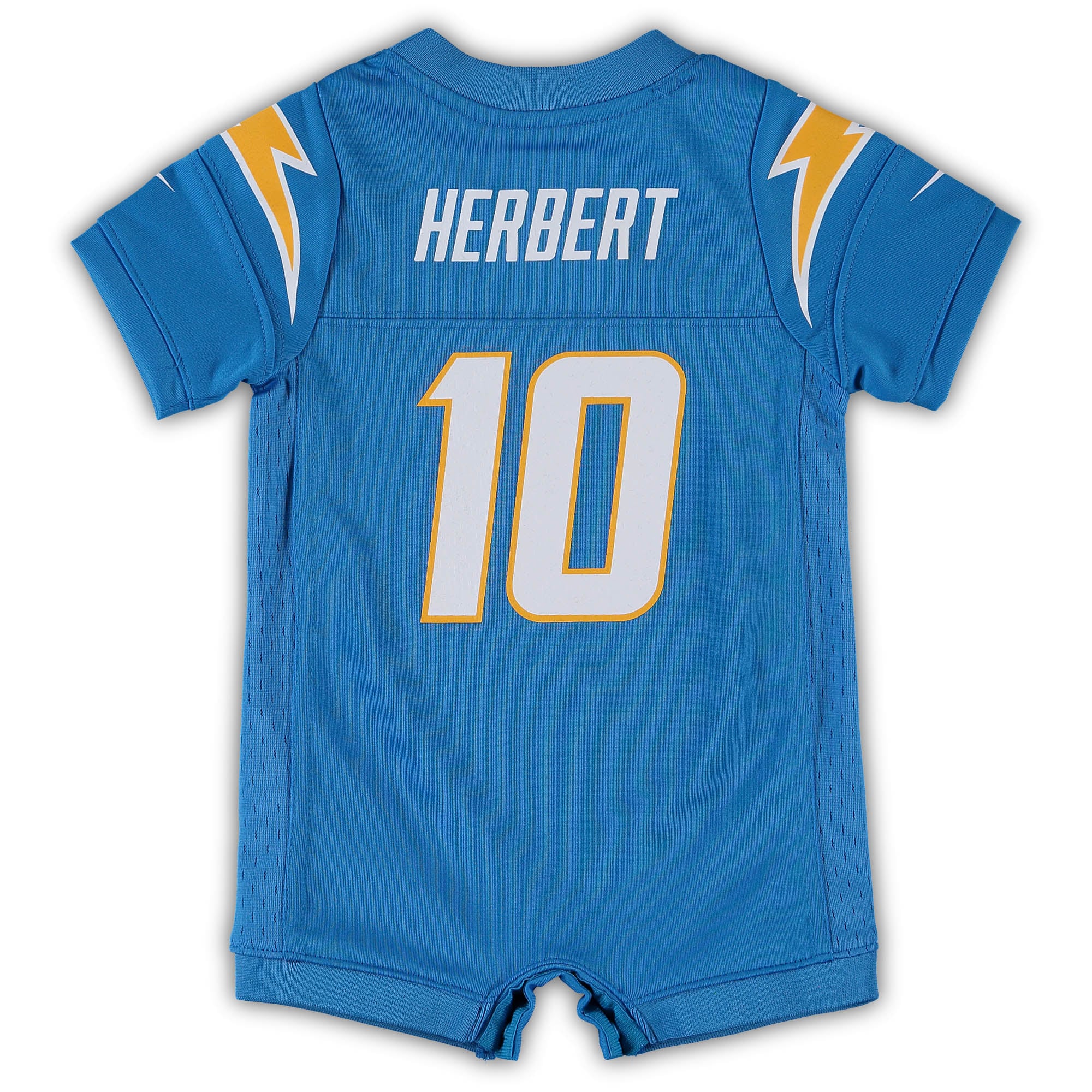 Newborn Nike Justin Herbert Powder Blue Los Angeles Chargers Romper Game Jersey