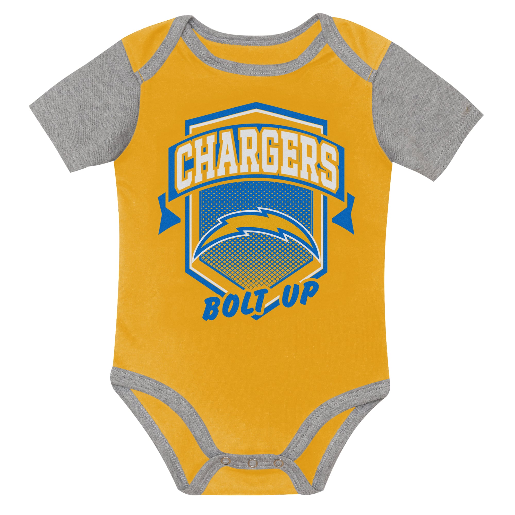 Newborn Outerstuff Los Angeles Chargers First Round Pick Three-Piece Bodysuit Set