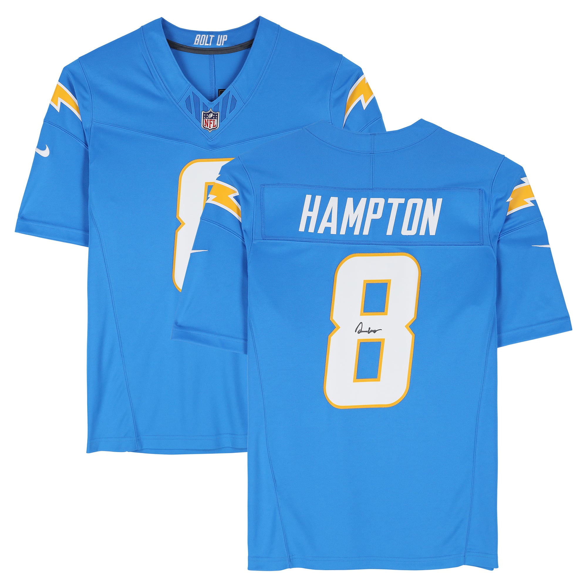 Maillot Nike Limited bleu poudré autographié par Omarion Hampton des Chargers de Los Angeles