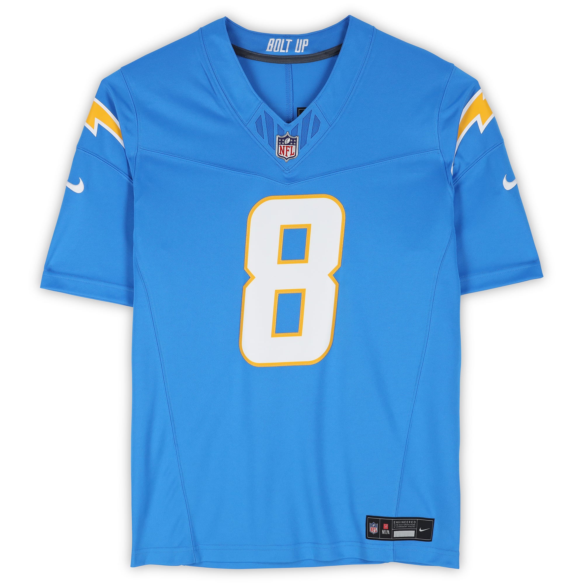 Maillot Nike Limited bleu poudré autographié par Omarion Hampton des Chargers de Los Angeles