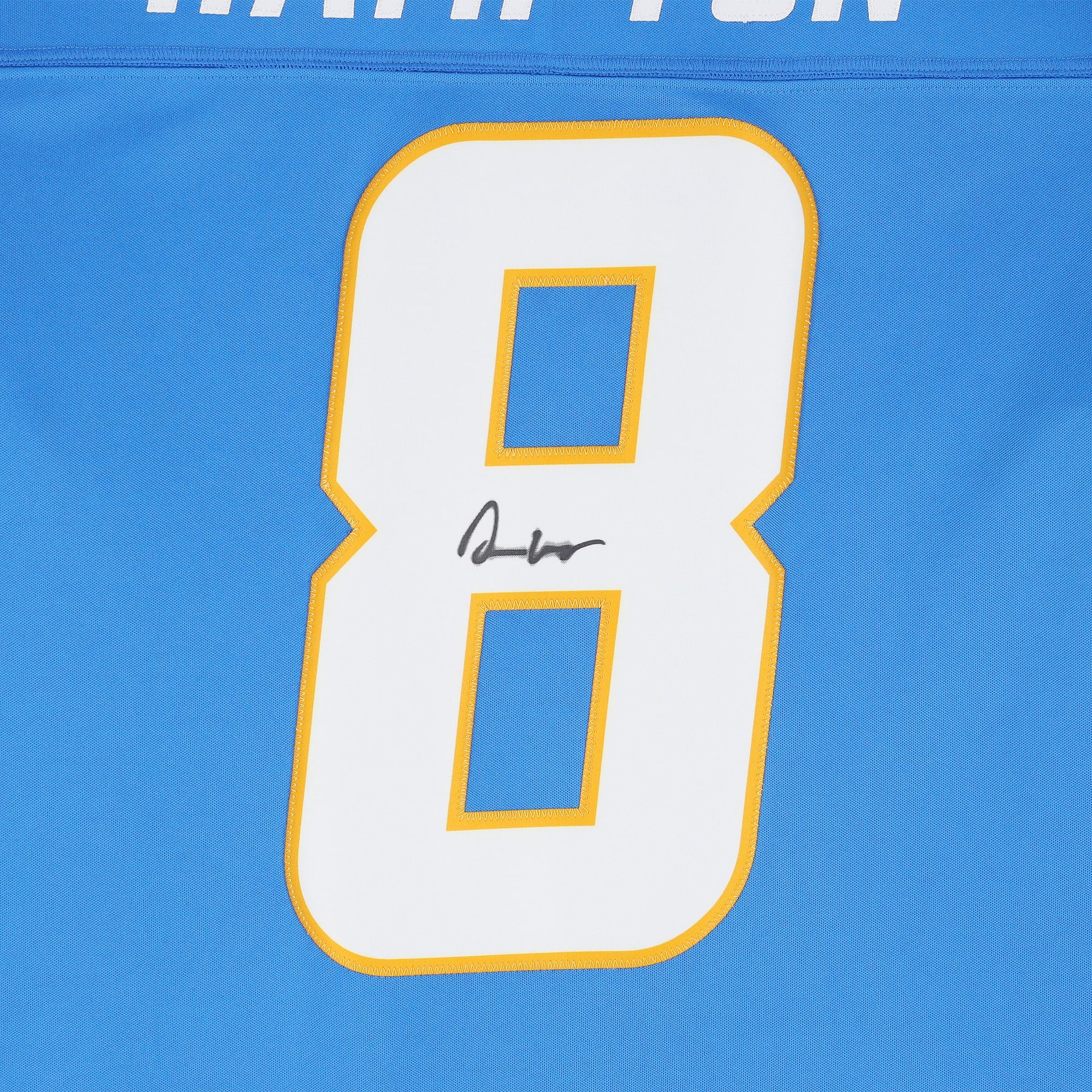 Maillot Nike Limited bleu poudré autographié par Omarion Hampton des Chargers de Los Angeles