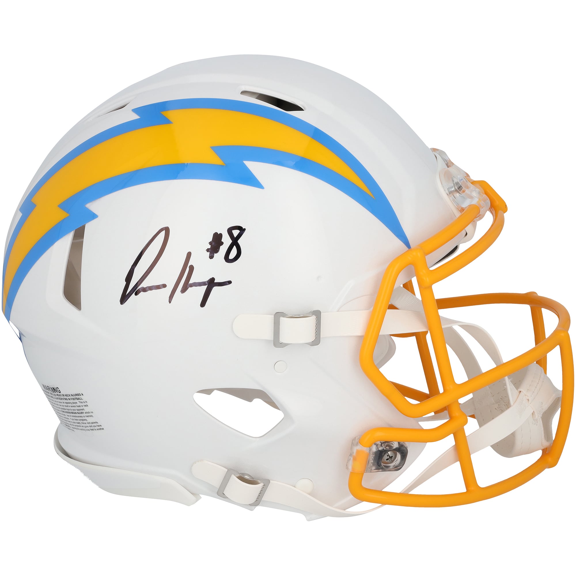 Casque Riddell Speed ​​Authentic autographié par Omarion Hampton, des Chargers de Los Angeles
