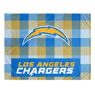 Los Angeles Chargers Pegasus Fan-mily Bold Plaid Oversized 60" x 90" Ultra Cozy Blanket